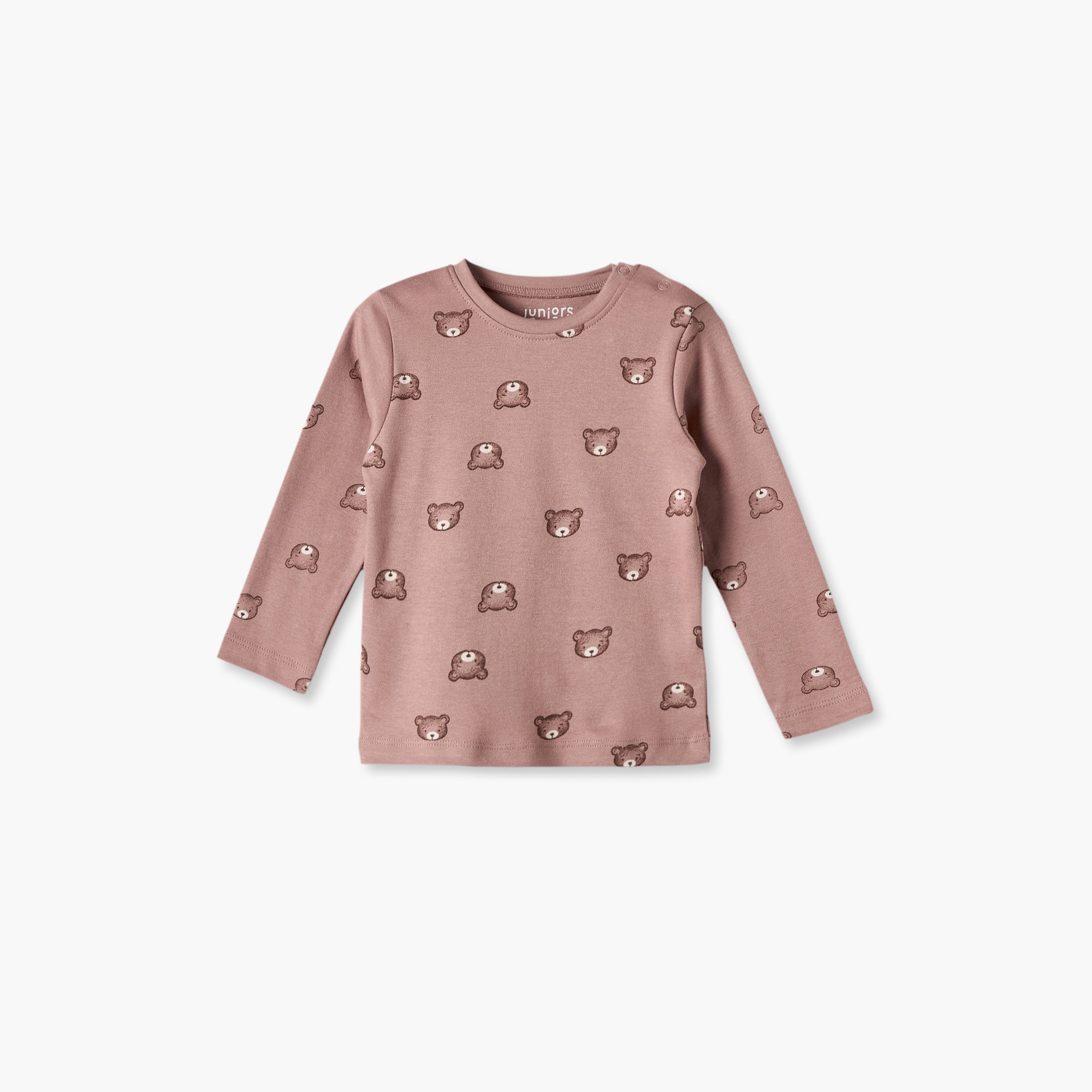 Pack of 3 Juniors Cotton Crew Neck Long Sleeves Pyjama Set with Teddy Bear Print-baby-girls-clothing-nightwear-pyjamasets-image-3
