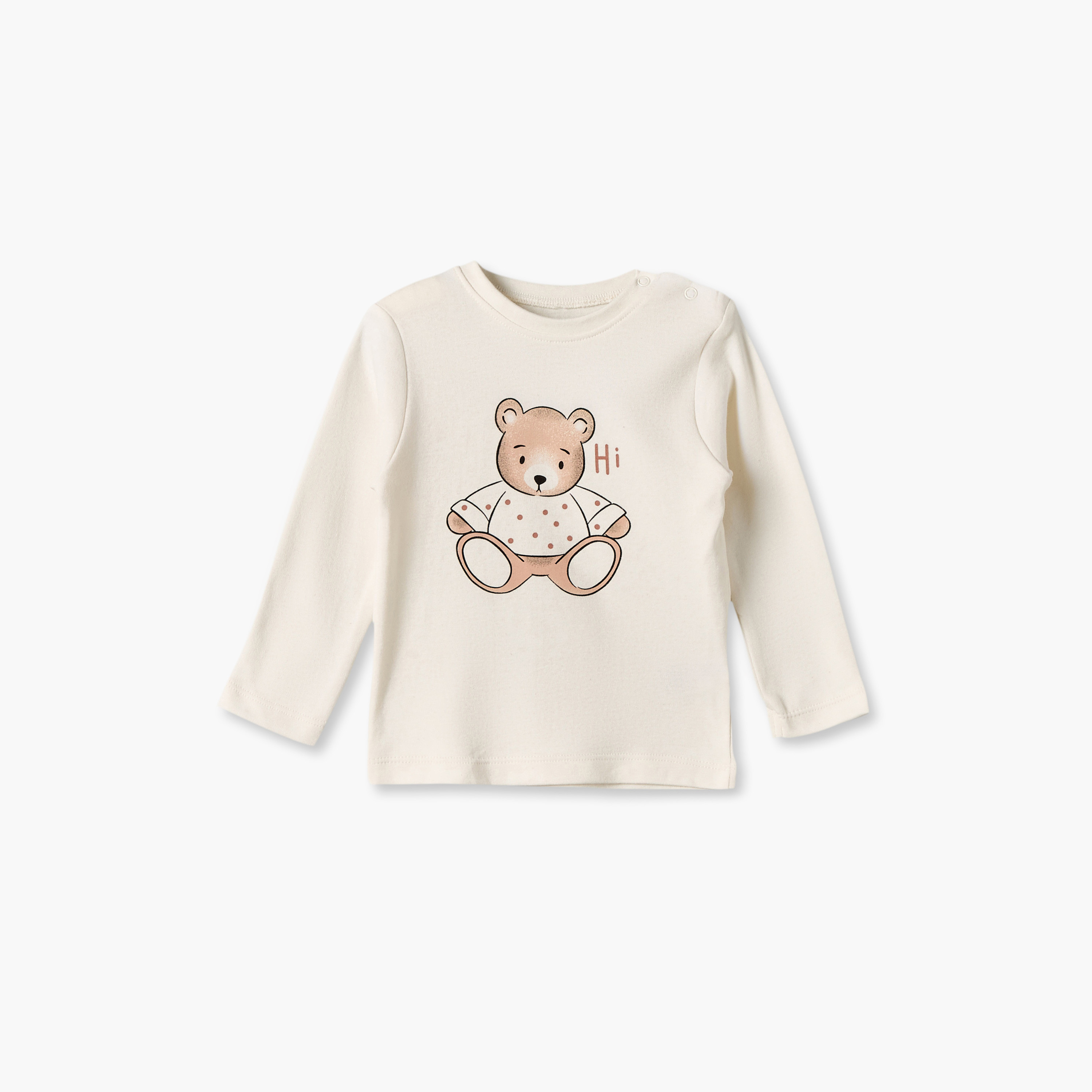 Pack of 3 Juniors Cotton Crew Neck Long Sleeves Pyjama Set with Teddy Bear Print-baby-girls-clothing-nightwear-pyjamasets-image-5