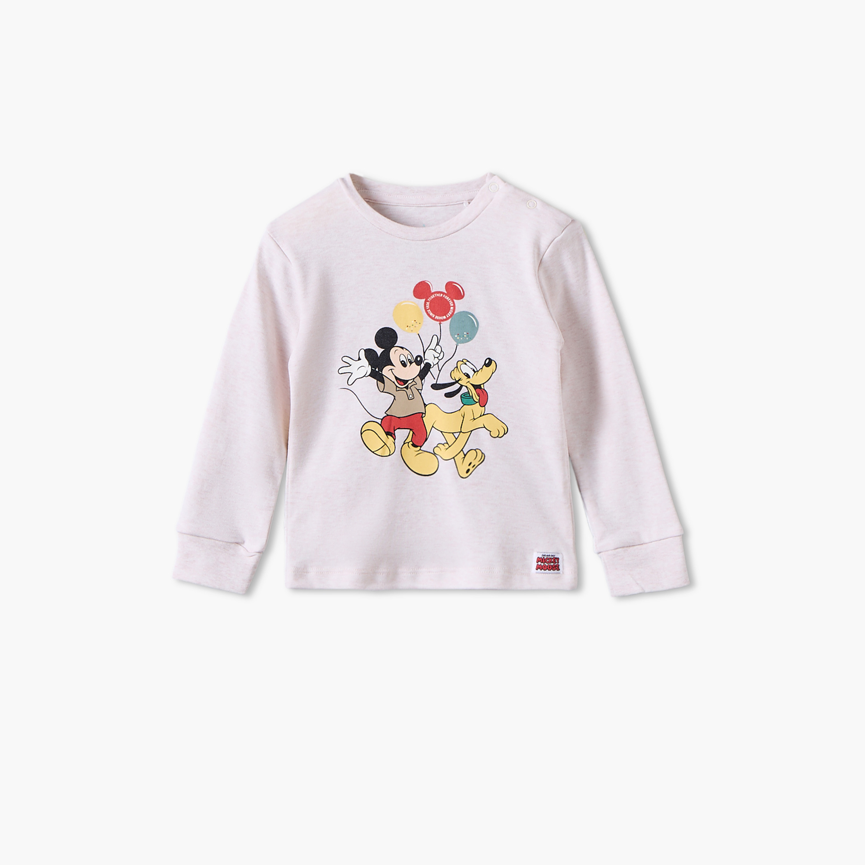 Pack of 2 Disney Cotton Crew Neck Long Sleeves Pyjama Set with Mickey Mouse Print-baby-boys-clothing-nightwear-pyjamasets-image-3