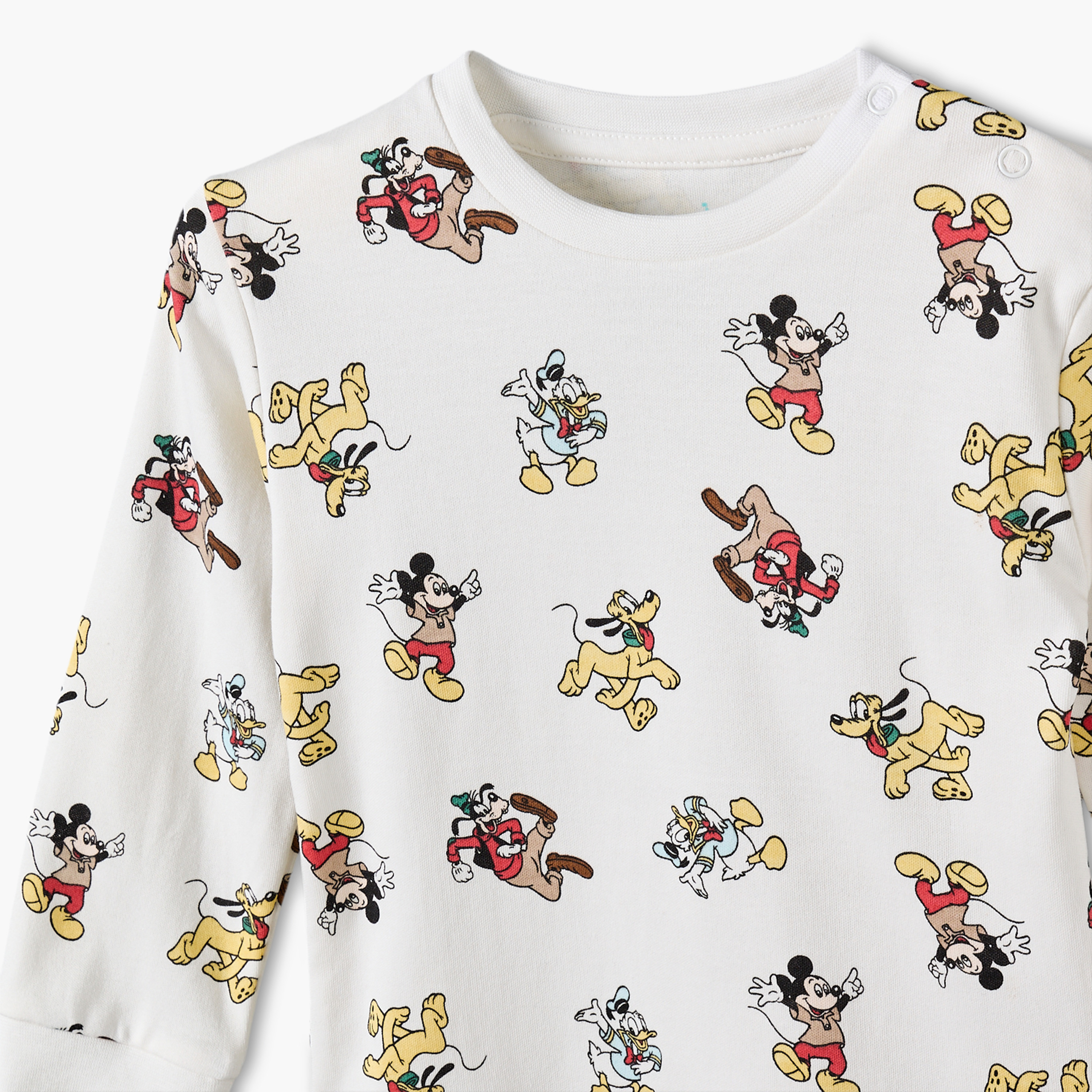 Pack of 2 Disney Cotton Crew Neck Long Sleeves Pyjama Set with Mickey Mouse Print-baby-boys-clothing-nightwear-pyjamasets-image-9