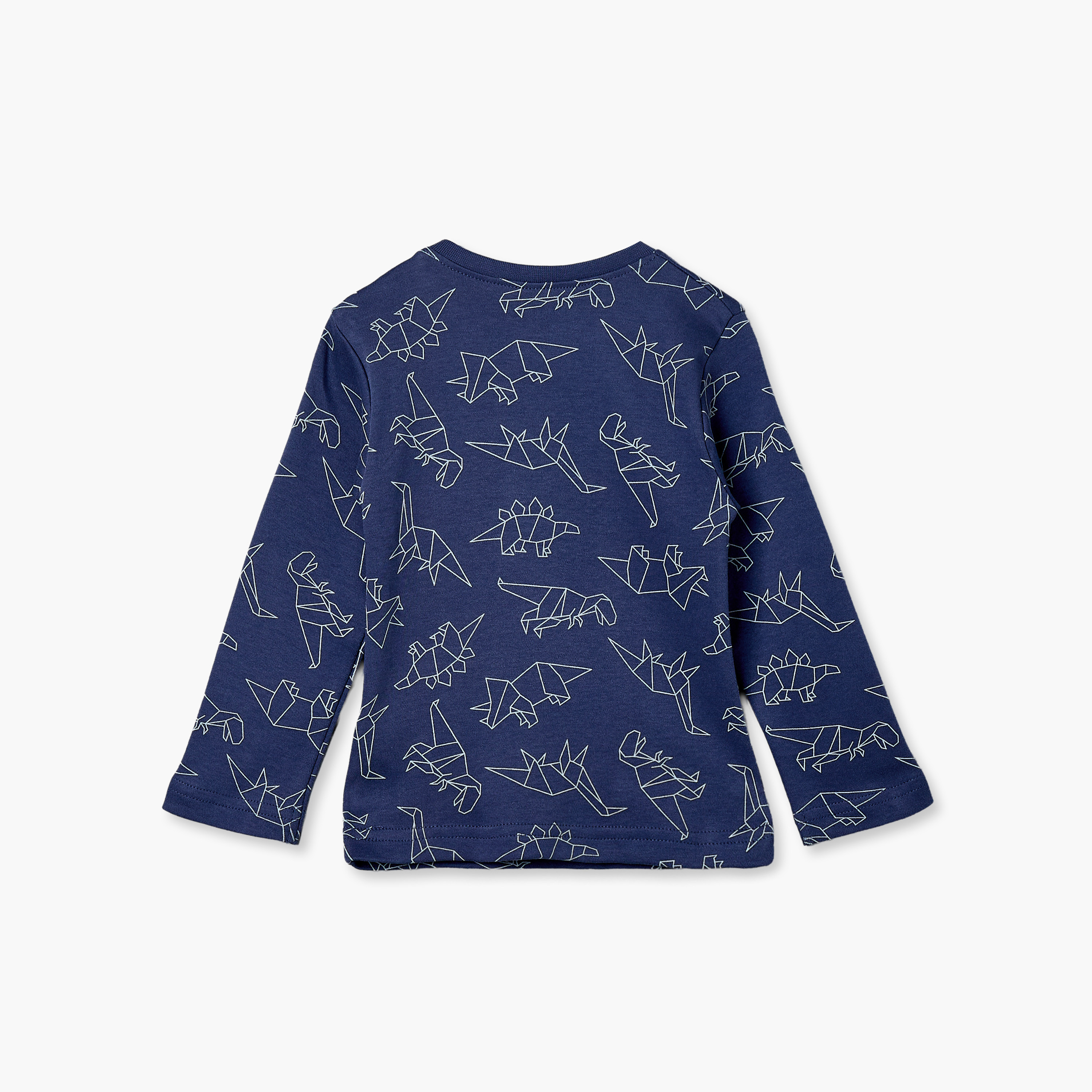 Pack of 4 Juniors Crew Neck Long Sleeves Pyjama Set with Dinosaur Print-baby-boys-clothing-nightwear-pyjamasets-image-4