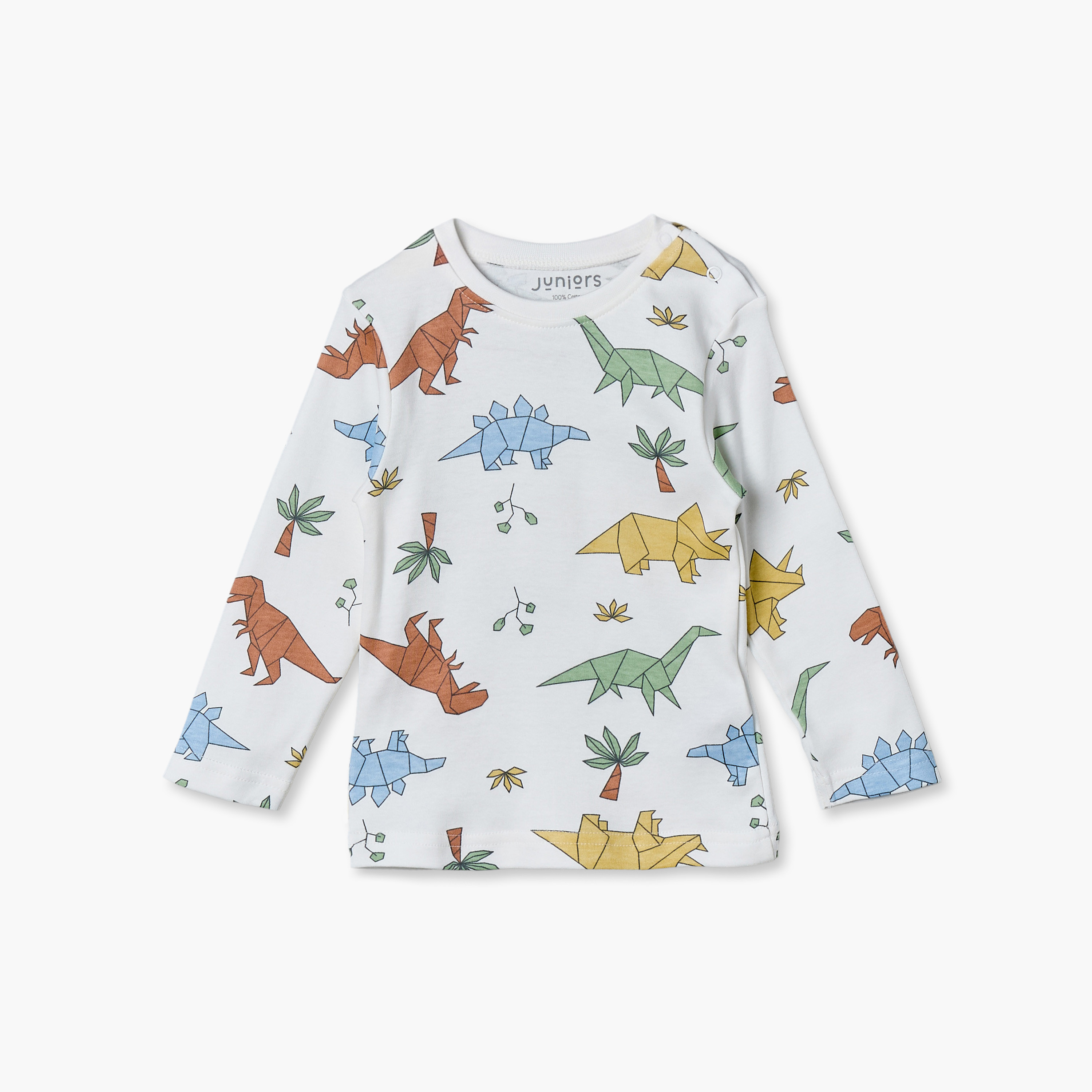 Pack of 4 Juniors Crew Neck Long Sleeves Pyjama Set with Dinosaur Print-baby-boys-clothing-nightwear-pyjamasets-image-8
