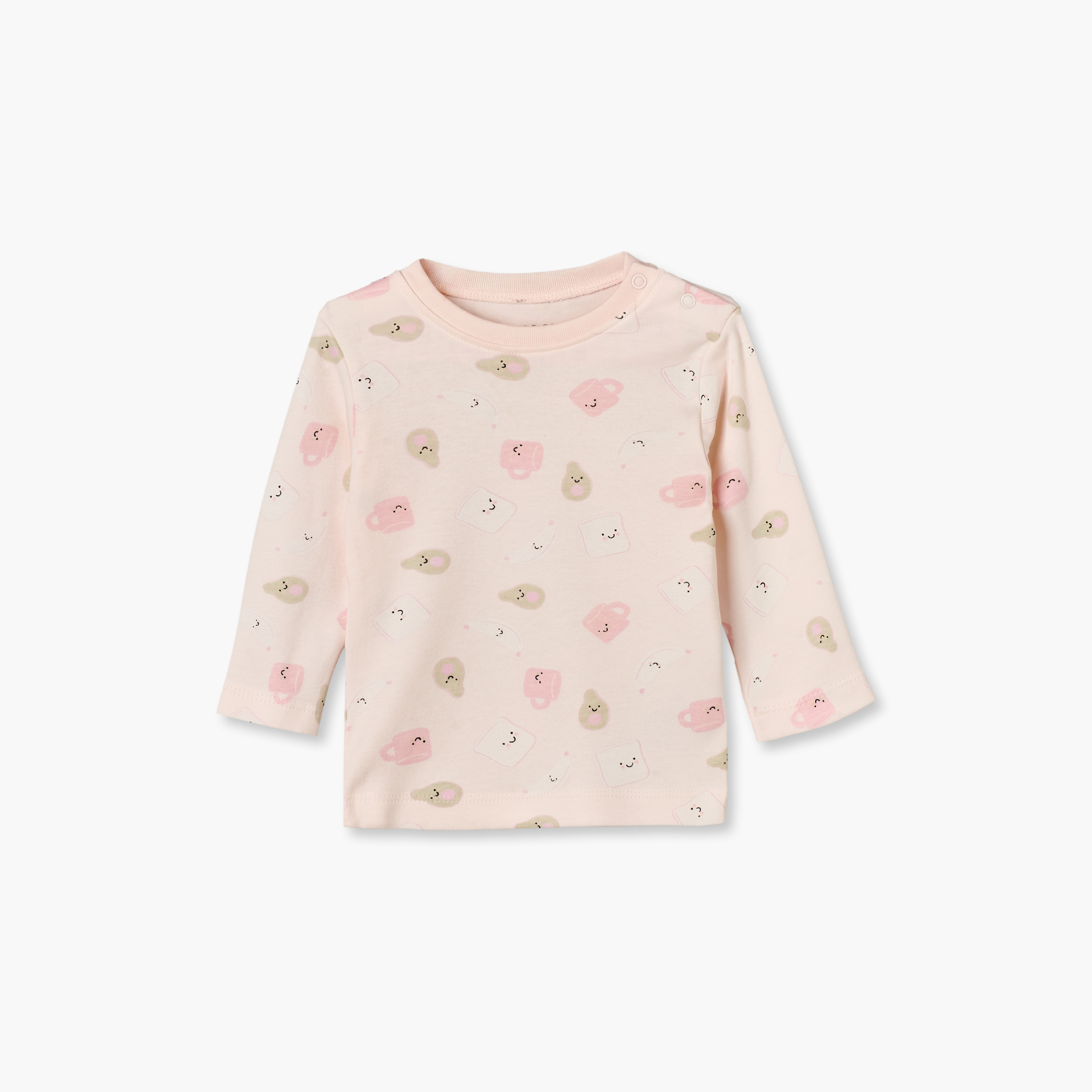 Pack of 4 Juniors Cotton Crew Neck Long Sleeves Pyjama Set with Breakfast Print-baby-girls-clothing-nightwear-pyjamasets-image-11