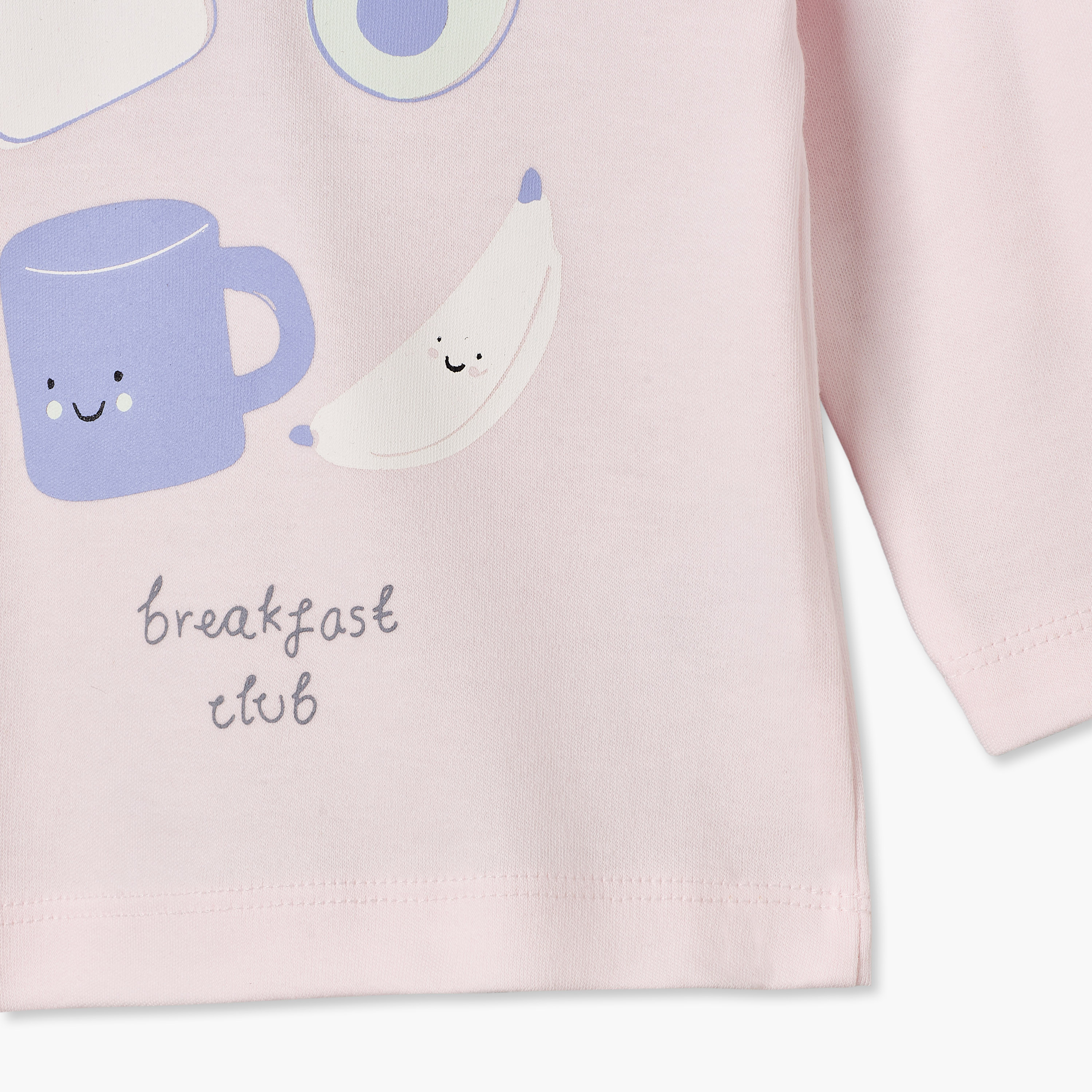 Pack of 4 Juniors Cotton Crew Neck Long Sleeves Pyjama Set with Breakfast Print-baby-girls-clothing-nightwear-pyjamasets-image-14