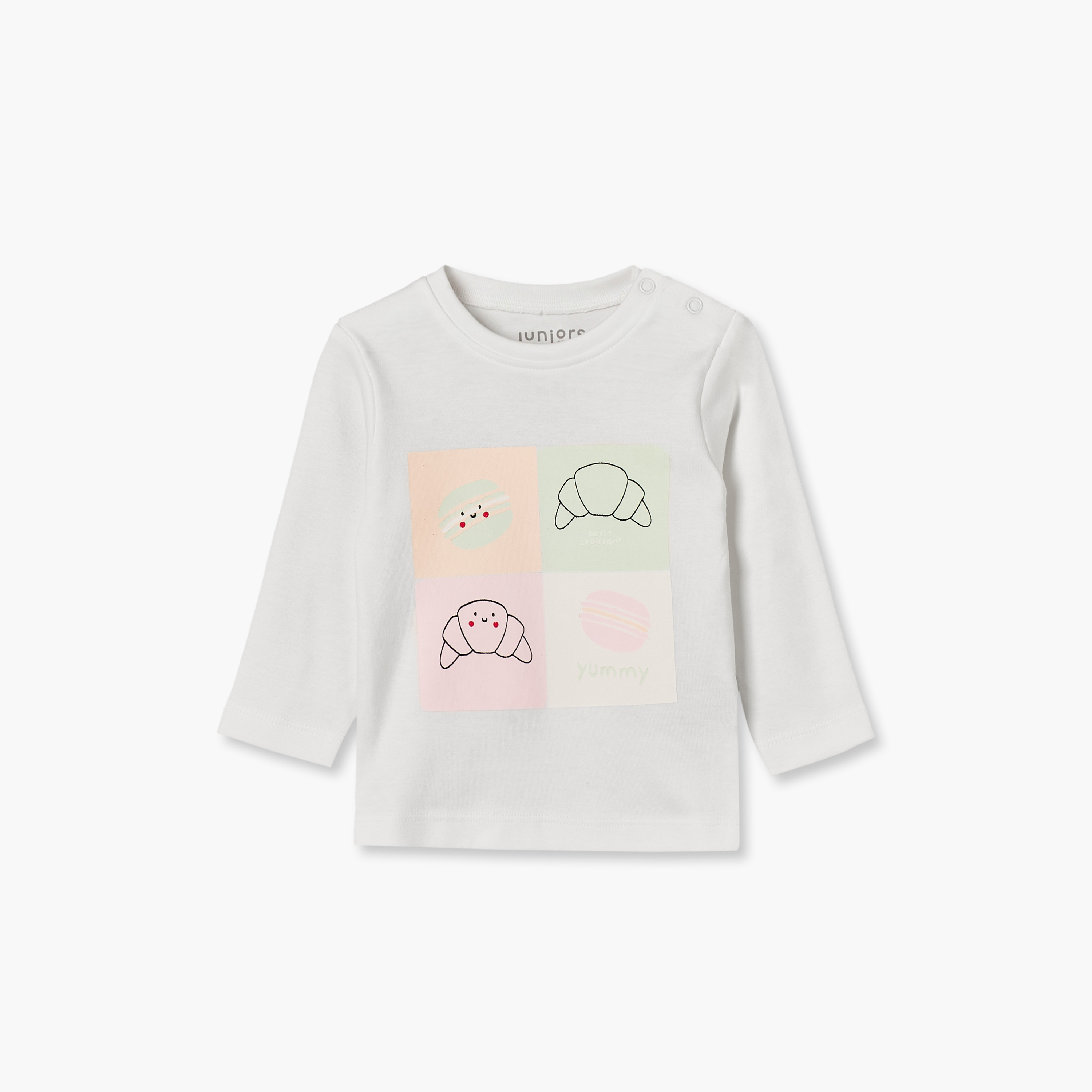 Pack of 4 Juniors Cotton Crew Neck Long Sleeves Pyjama Set with Breakfast Print-baby-girls-clothing-nightwear-pyjamasets-image-7