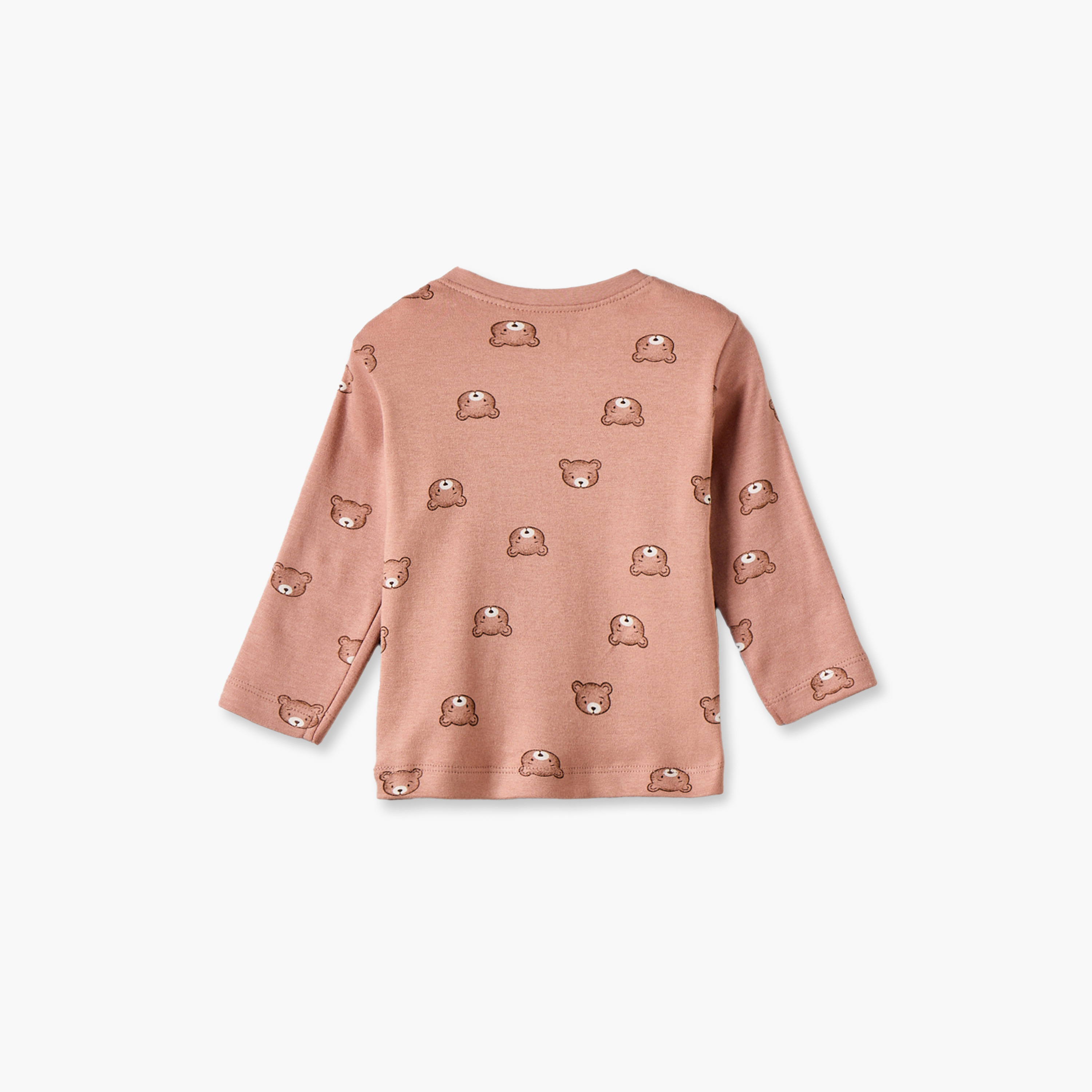 Juniors Cotton Crew Neck Long Sleeves Pyjama Set with Teddy Bear Print-baby-girls-clothing-nightwear-pyjamasets-image-5