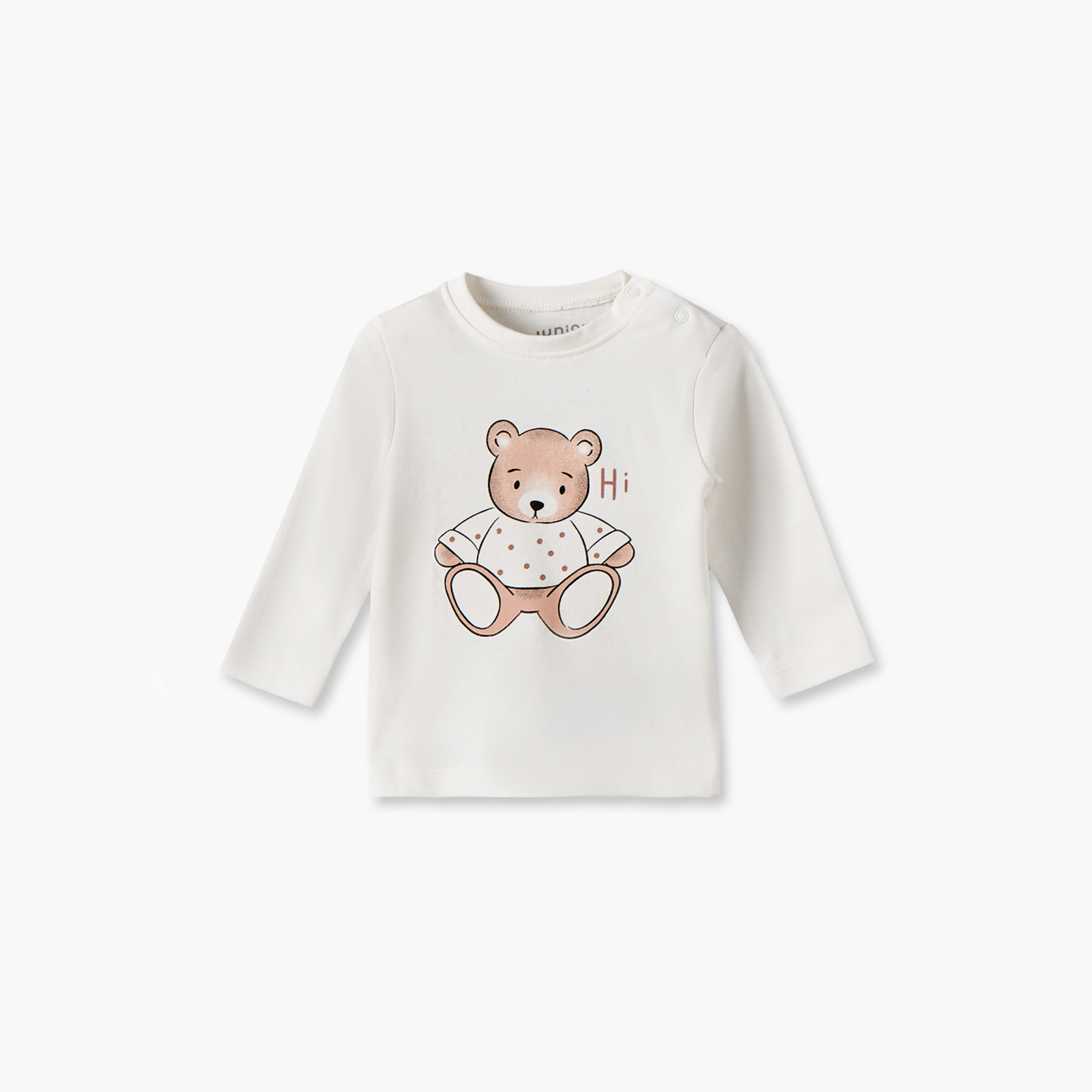 Juniors Cotton Crew Neck Long Sleeves Pyjama Set with Teddy Bear Print-baby-girls-clothing-nightwear-pyjamasets-image-3