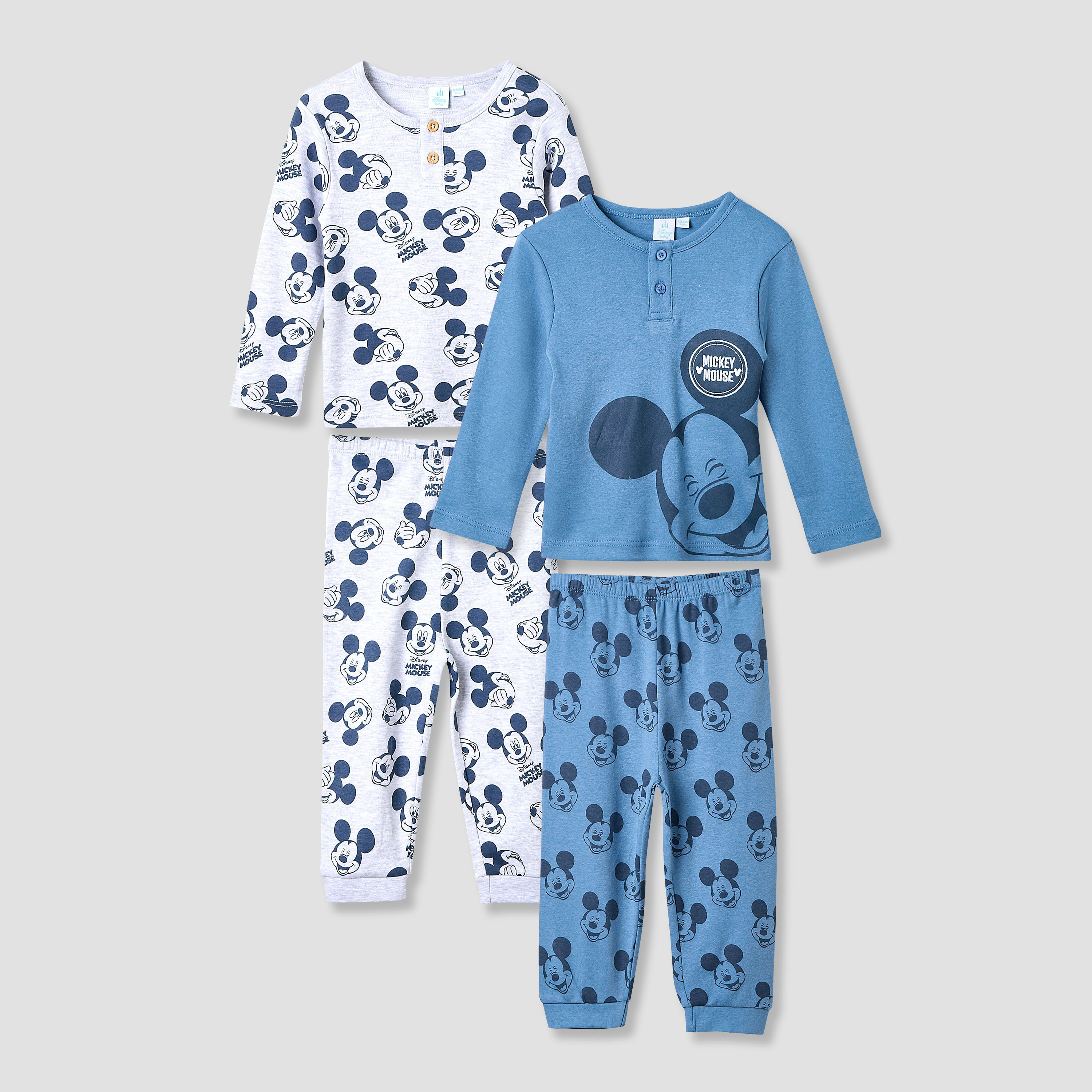 Disney Pyjama Set with Mickey Mouse Print - Cotton - Long Sleeves - Crew Neck - Set of 2-baby-boys-clothing-nightwear-pyjamasets-image-1