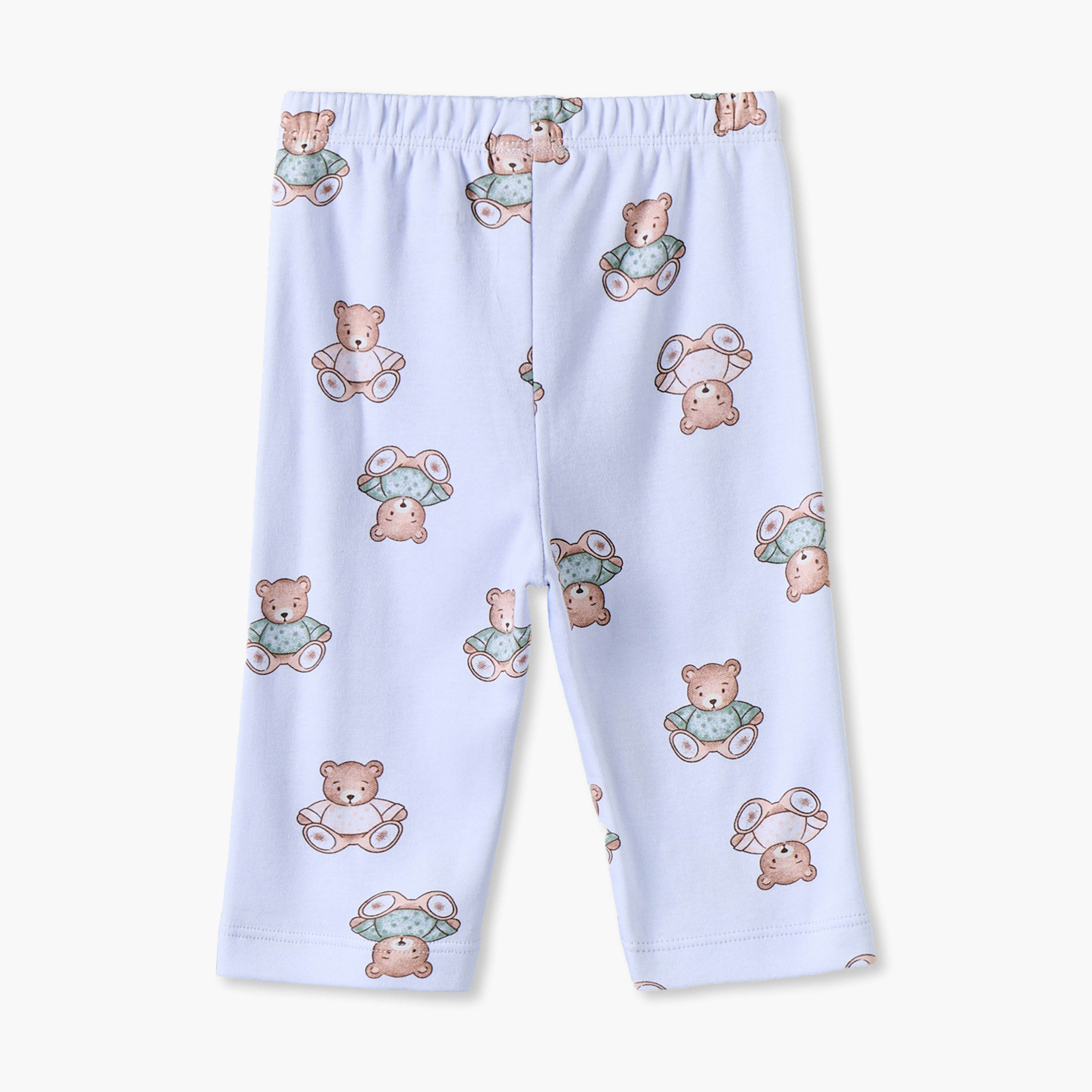 Juniors Cotton Crew Neck Long Sleeves Pyjama Set with Teddy Bear Print-baby-girls-clothing-nightwear-pyjamasets-image-6