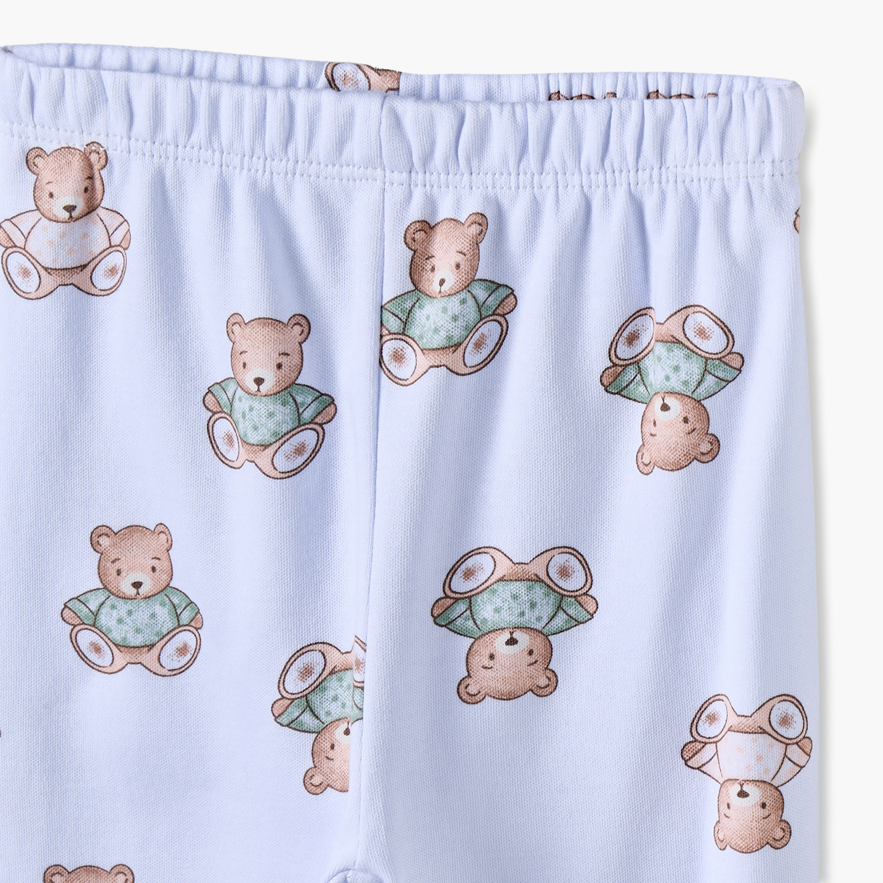 Juniors Cotton Crew Neck Long Sleeves Pyjama Set with Teddy Bear Print-baby-girls-clothing-nightwear-pyjamasets-image-8