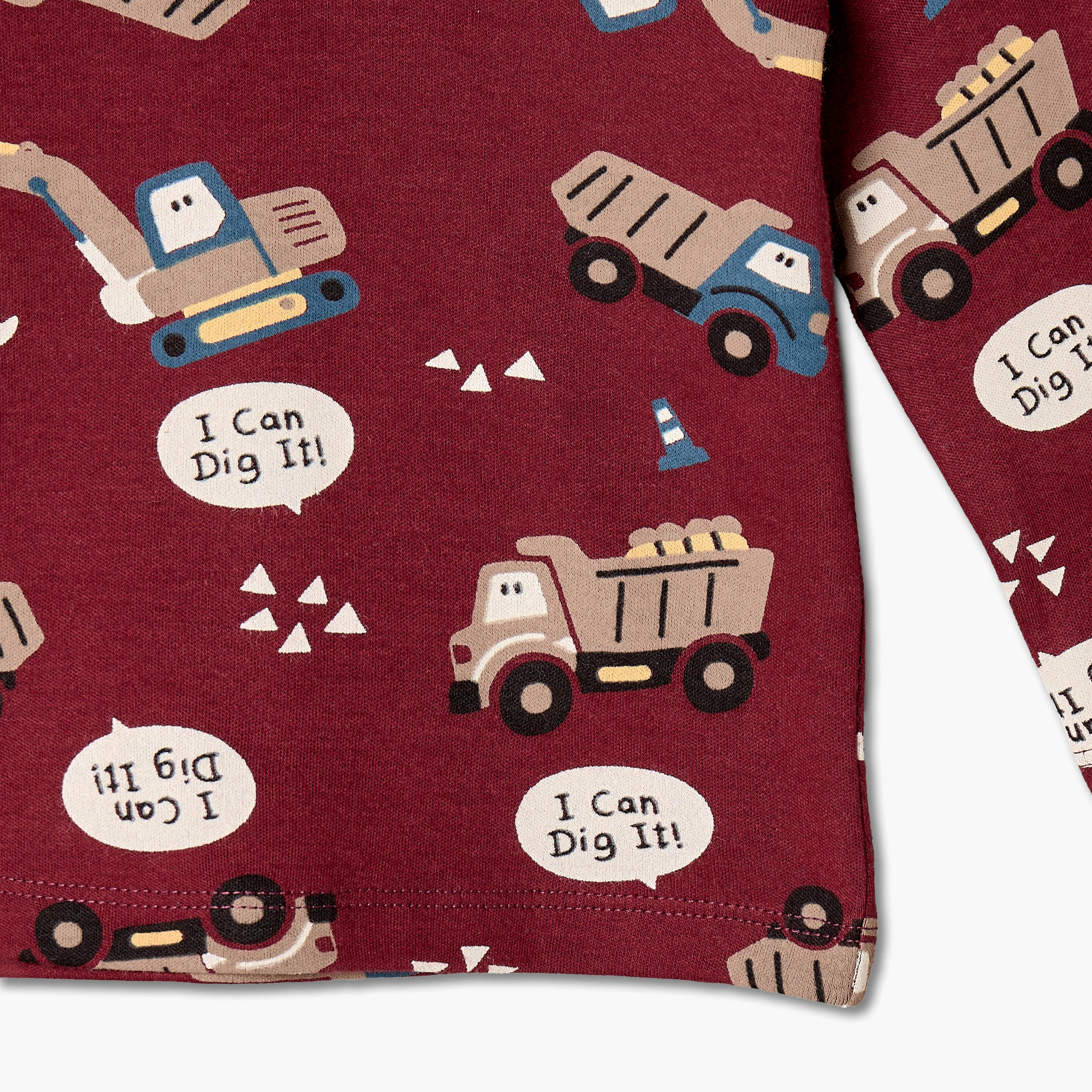 Juniors Cotton Crew Neck Long Sleeves Pyjama Set with Construction Vehicle Print-baby-boys-clothing-nightwear-pyjamasets-image-7