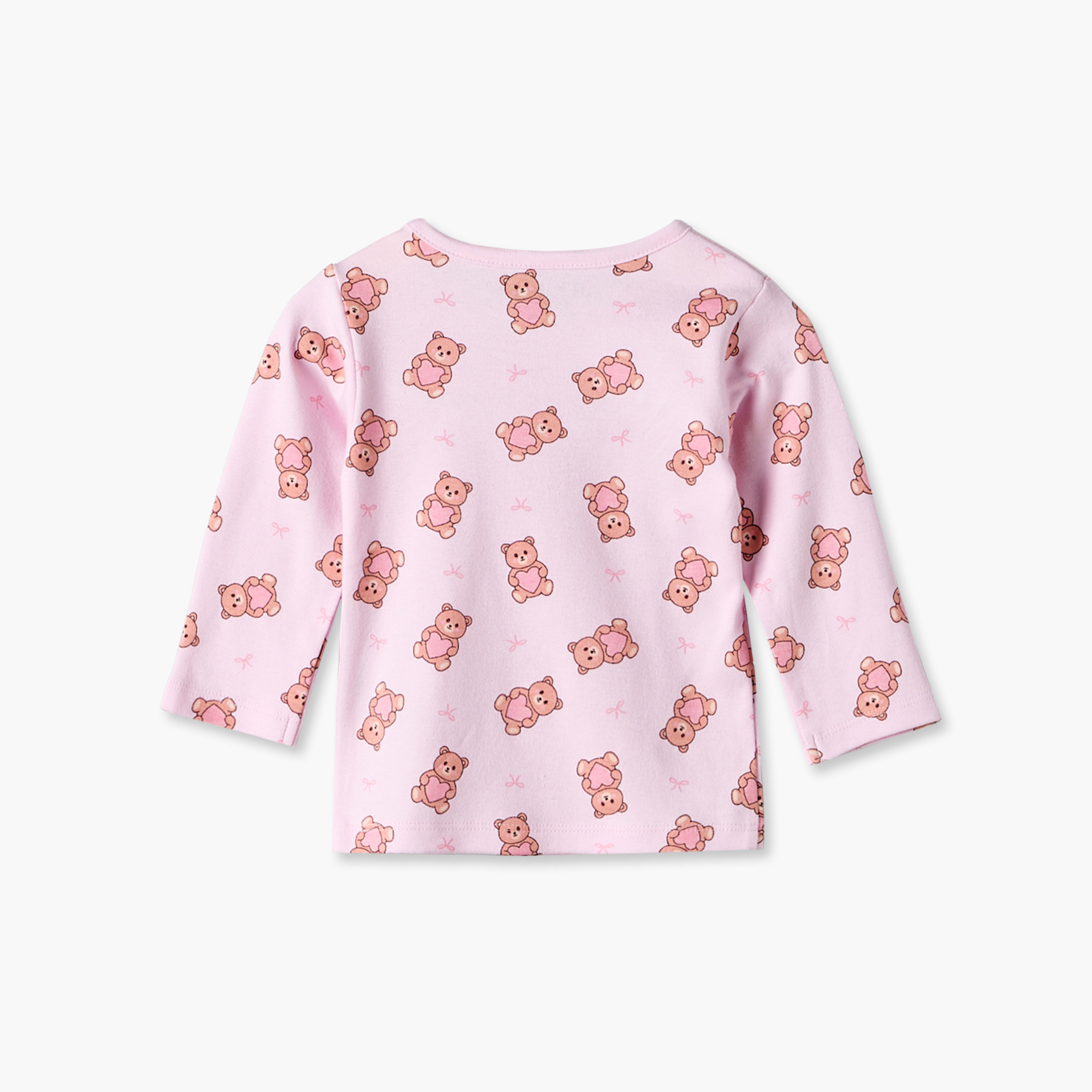 Juniors Bamboo Crew Neck Long Sleeves Pyjama Set with Teddy Print-baby-girls-clothing-nightwear-pyjamasets-image-4