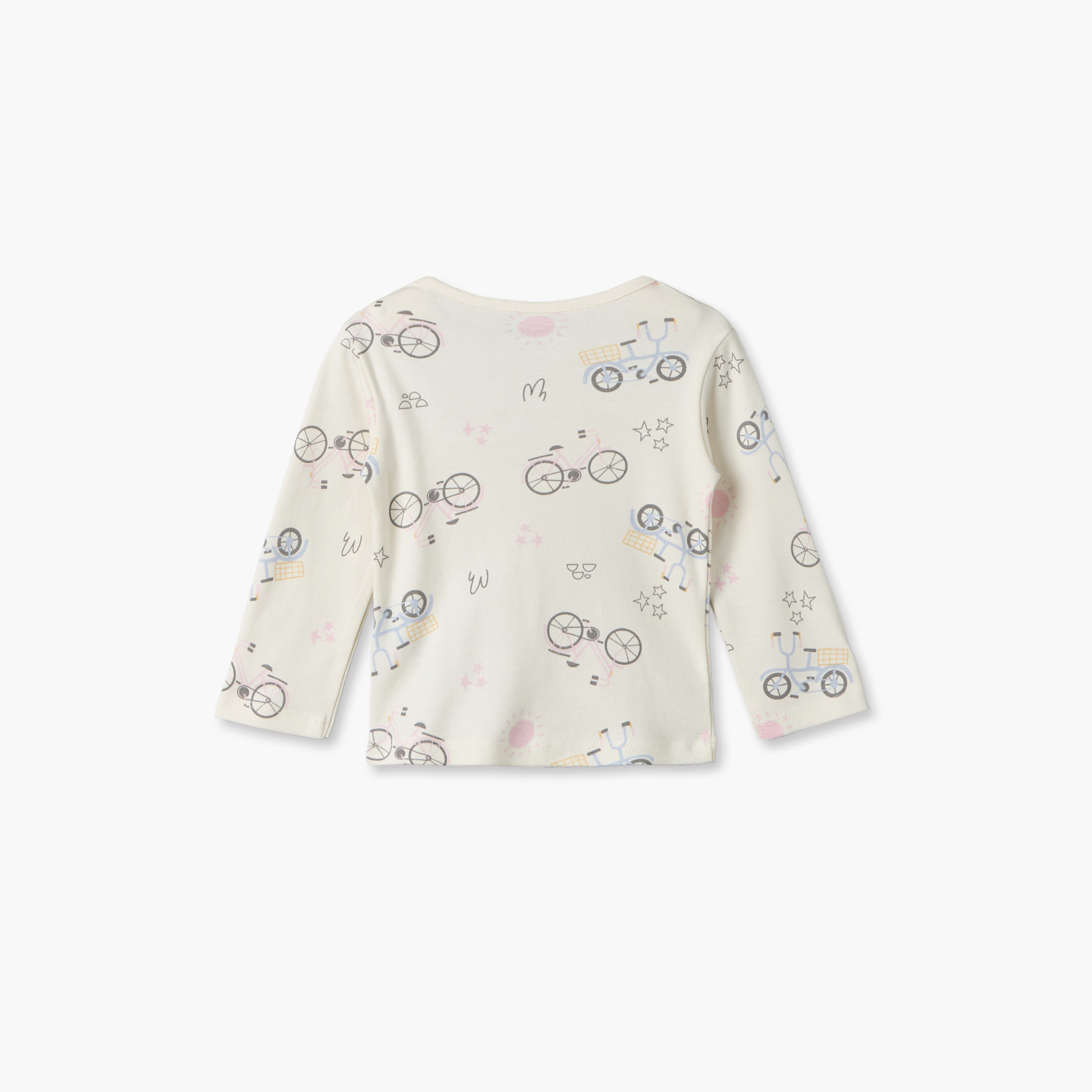 Juniors Cotton Crew Neck Long Sleeves Pyjama Set with Cycle Print-baby-girls-clothing-nightwear-pyjamasets-image-5