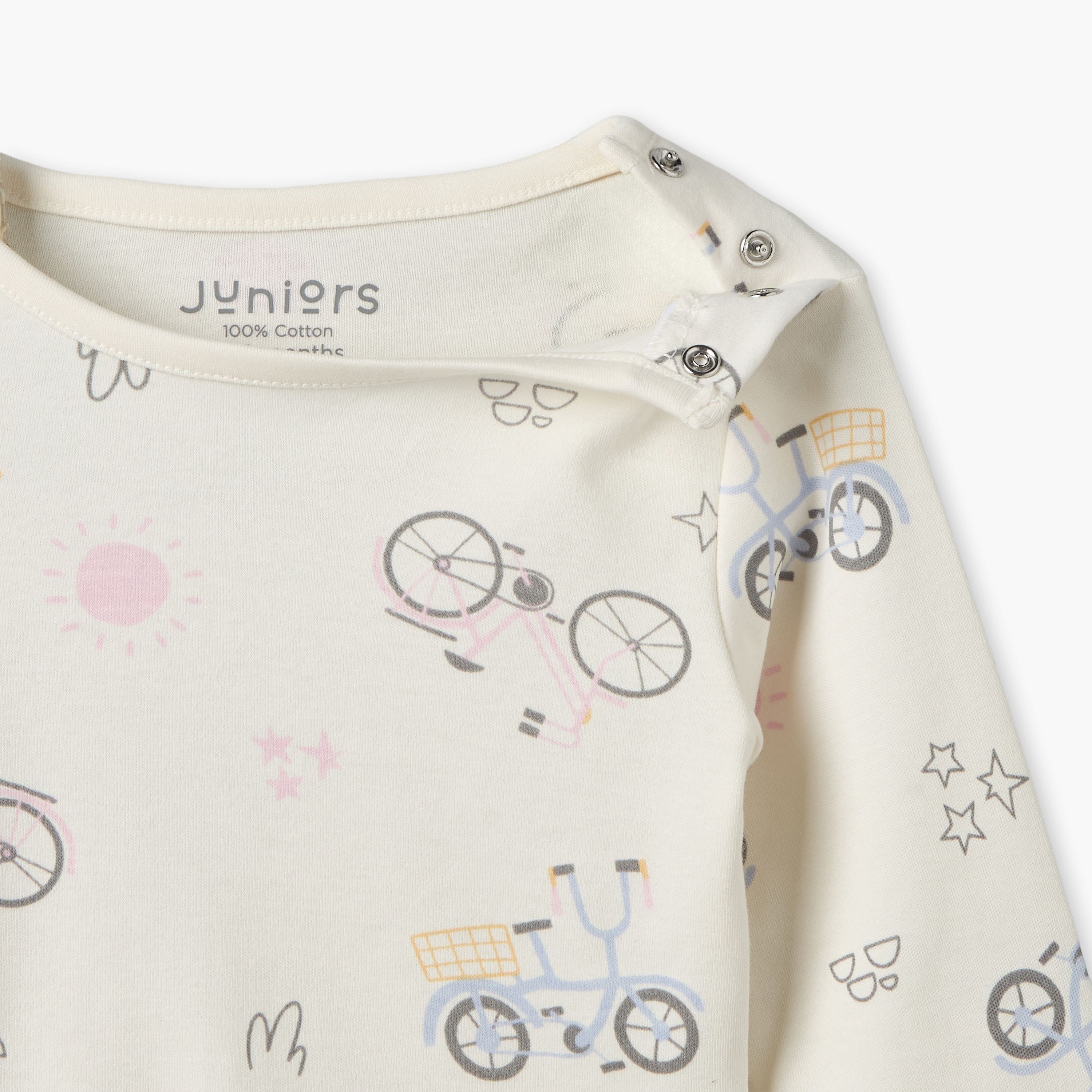 Juniors Cotton Crew Neck Long Sleeves Pyjama Set with Cycle Print-baby-girls-clothing-nightwear-pyjamasets-image-7