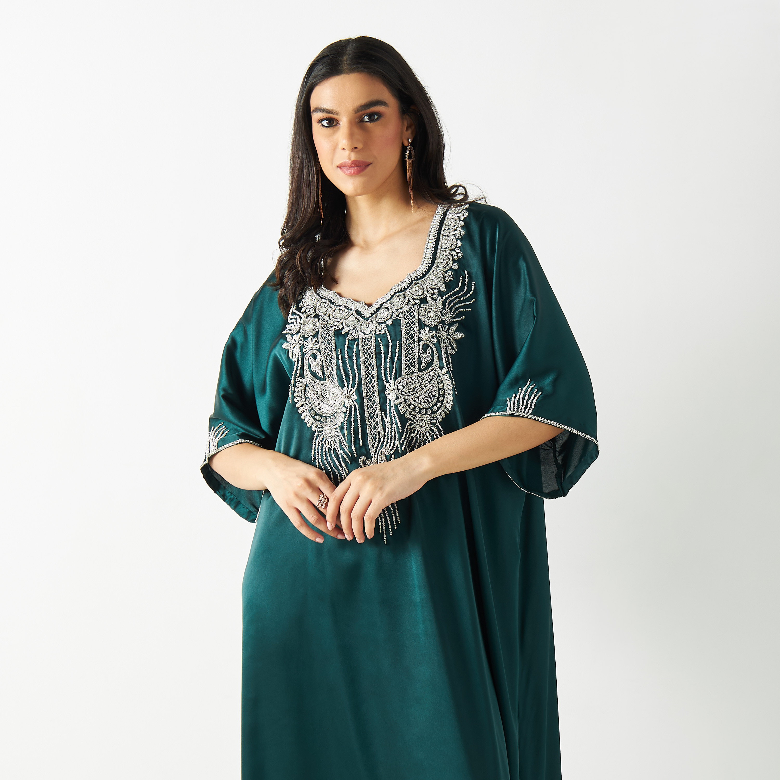 فستان ماكسي مزين بأكمام واسعة-women-arabicclothing-kaftan-image-2
