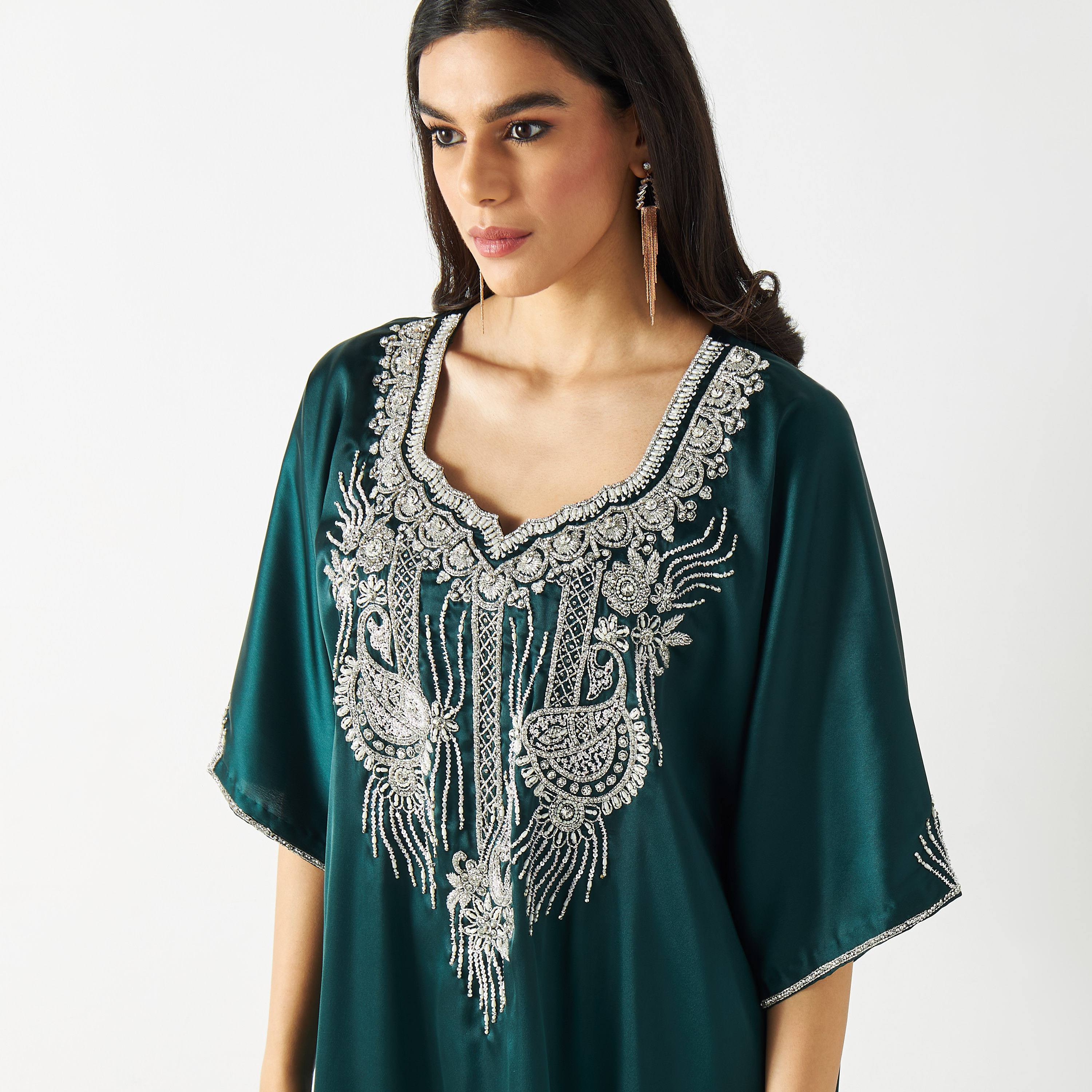 فستان ماكسي مزين بأكمام واسعة-women-arabicclothing-kaftan-image-3