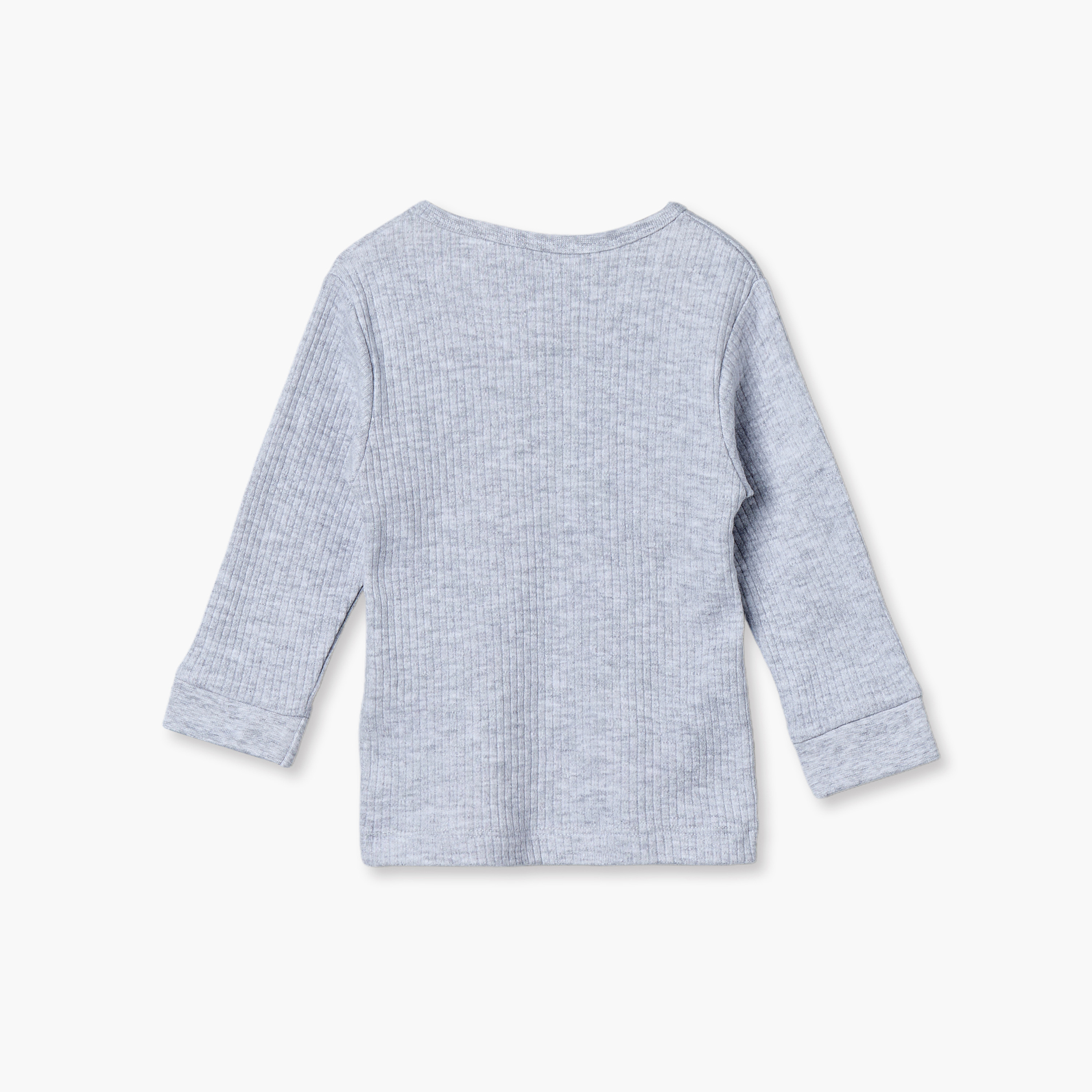 ملابس حرارية مضلعة بياقة مستديرة وأكمام طويلة من جونيورز - عبوة من طقمين-baby-girls-clothing-winterwear-thermalsets-image-6