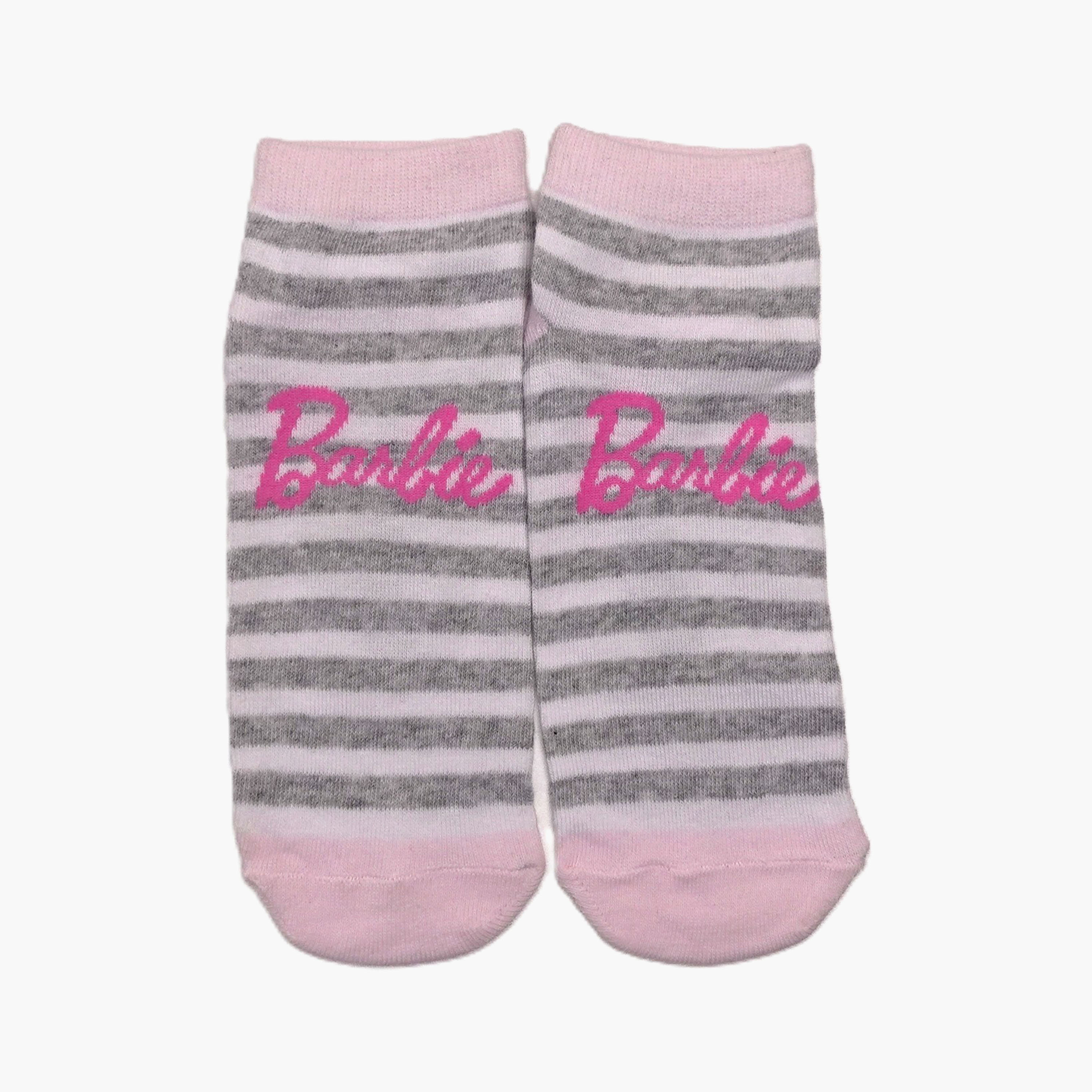 جوارب كاحل قطنية مطبوعة 3 أزواج من باربي-girls-accessories-socks-image-3