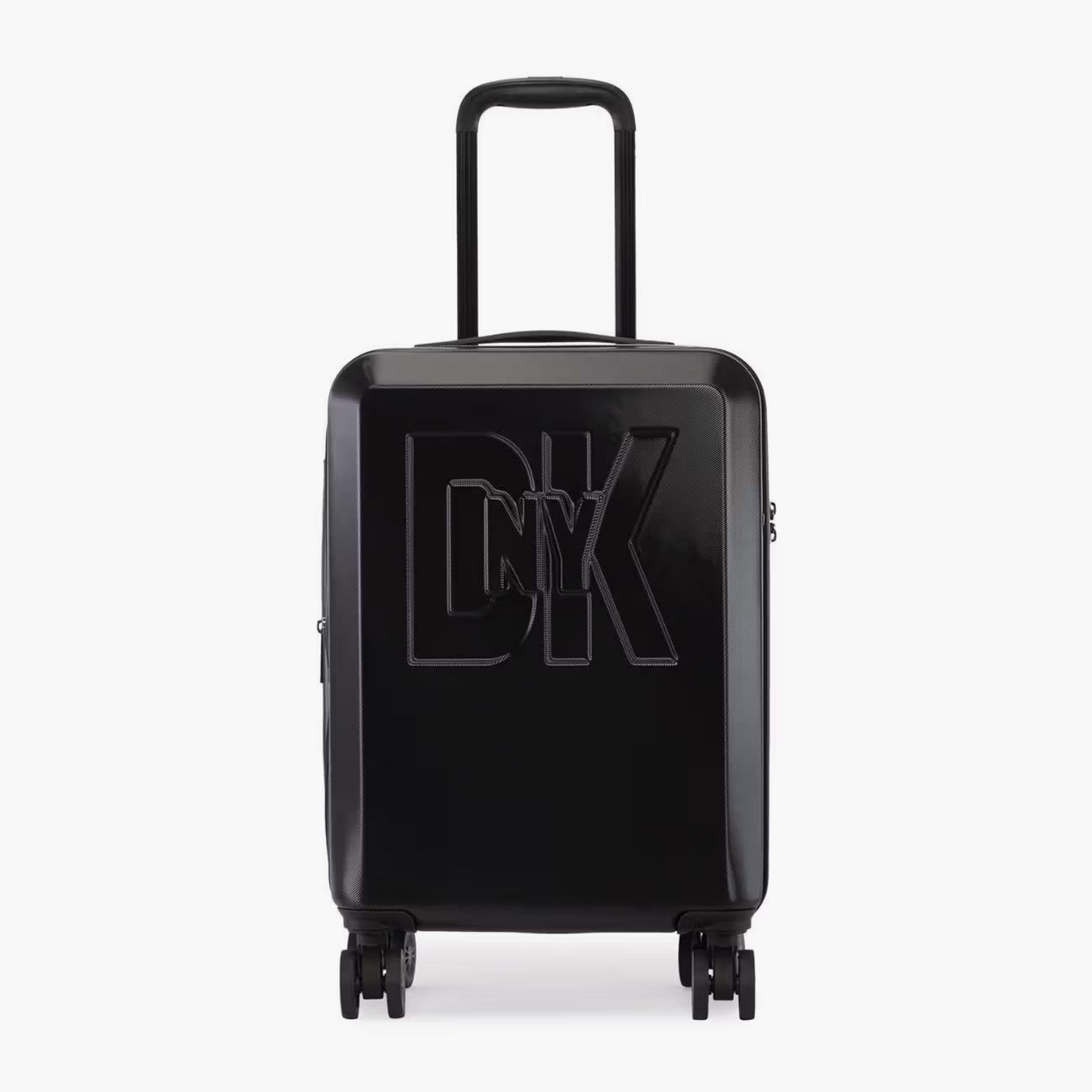 DKNY Logo Embossed Hardcase Luggage Trolley with Retractable Handle - 20 inches Cabin Bag-travel-luggagesandbags-luggage-image-2