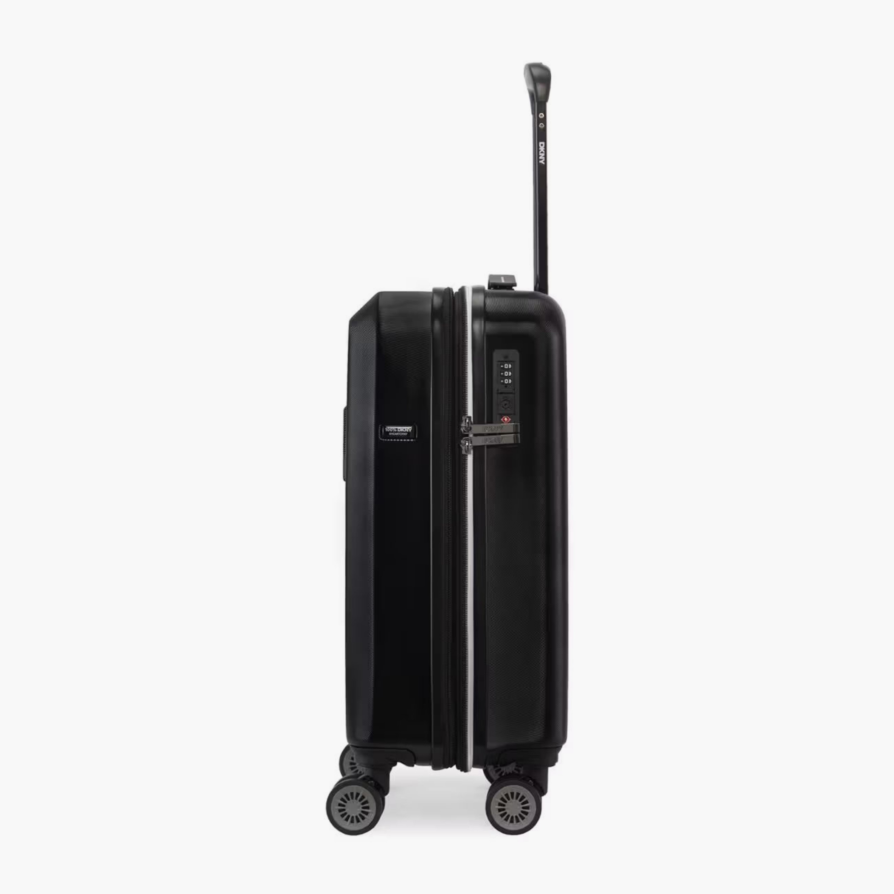 DKNY Logo Embossed Hardcase Luggage Trolley with Retractable Handle - 20 inches Cabin Bag-travel-luggagesandbags-luggage-image-5