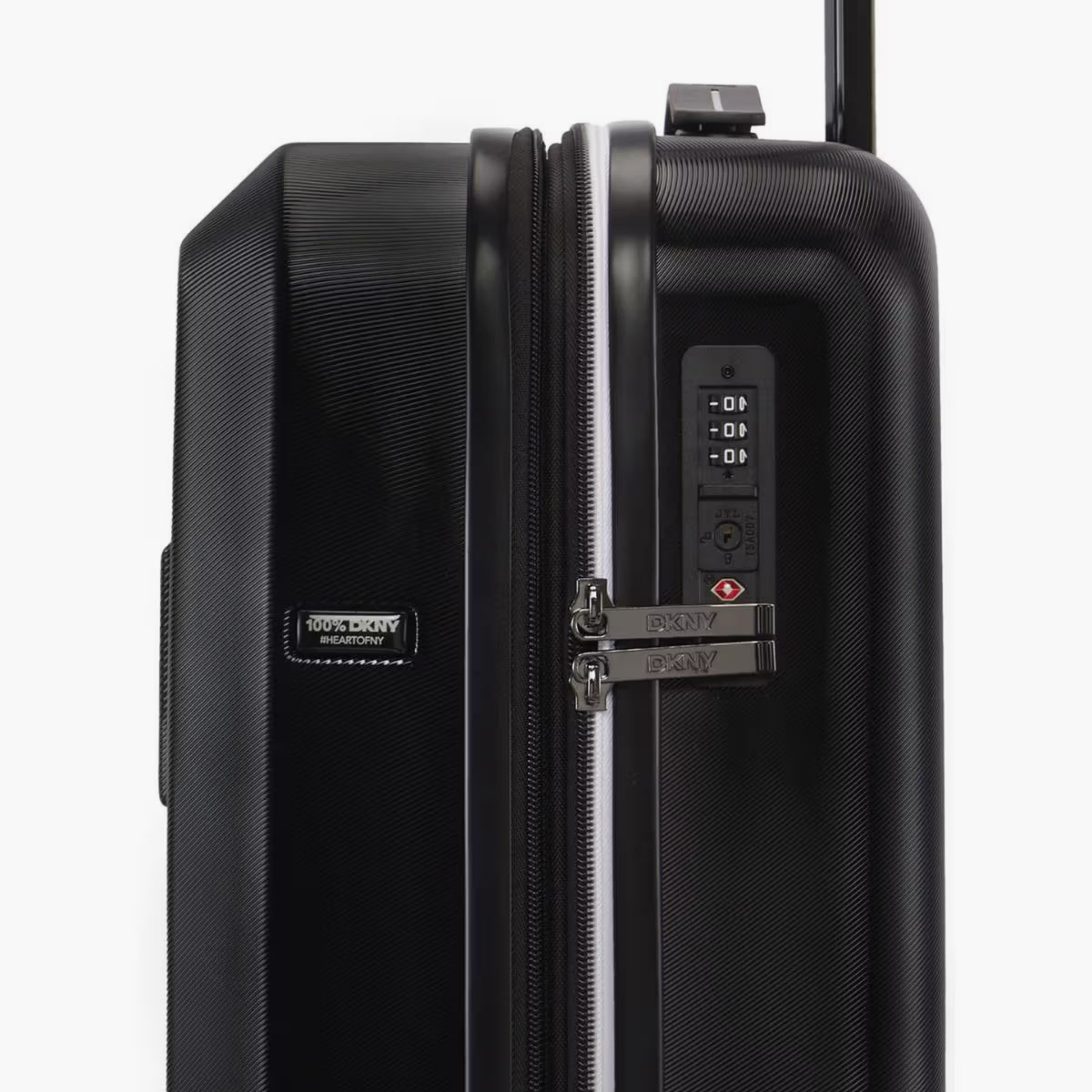 DKNY Logo Embossed Hardcase Luggage Trolley with Retractable Handle - 20 inches Cabin Bag-travel-luggagesandbags-luggage-image-7
