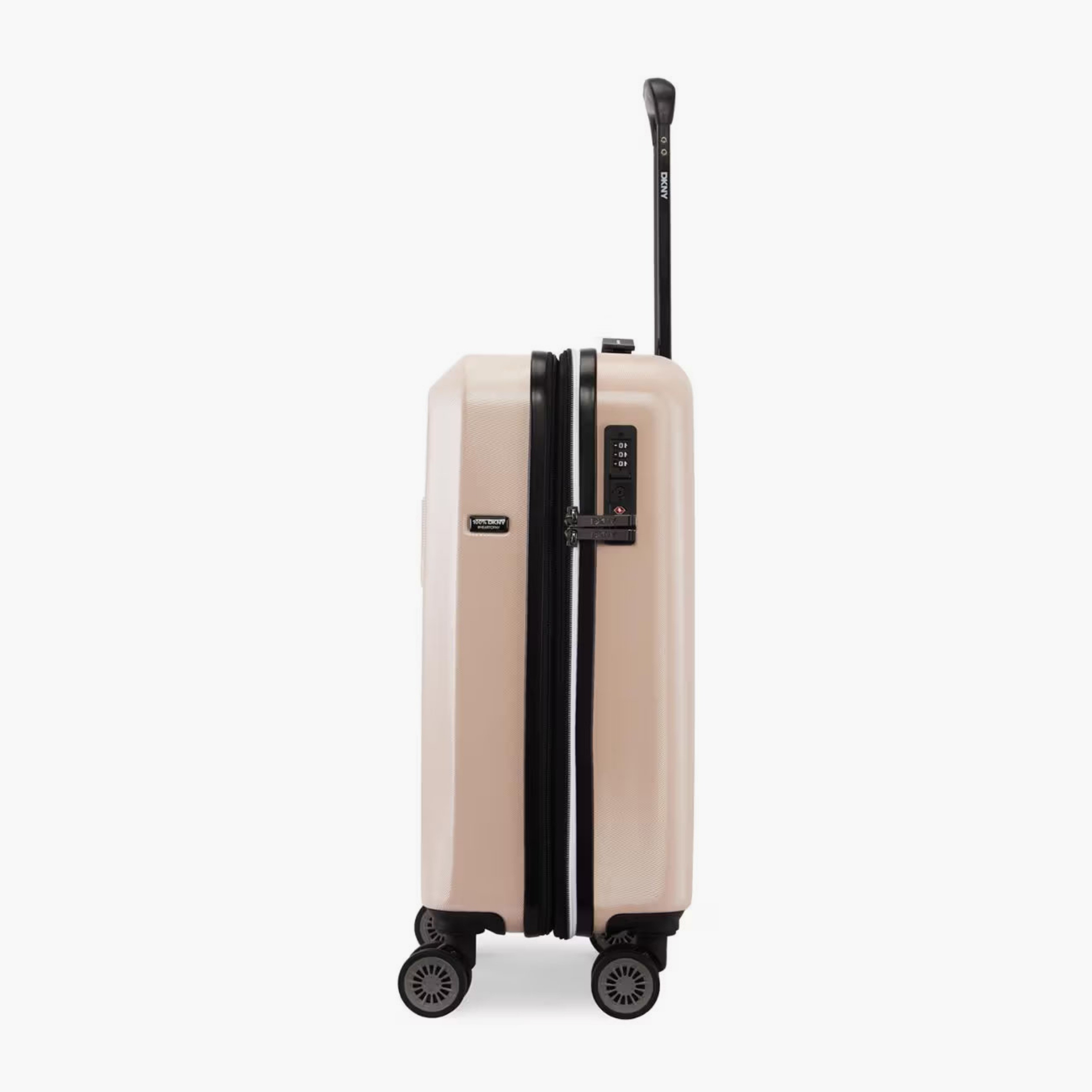 DKNY Logo Embossed Hardcase Luggage Trolley with Retractable Handle - 20 inches Cabin Bag-travel-luggagesandbags-luggage-image-5