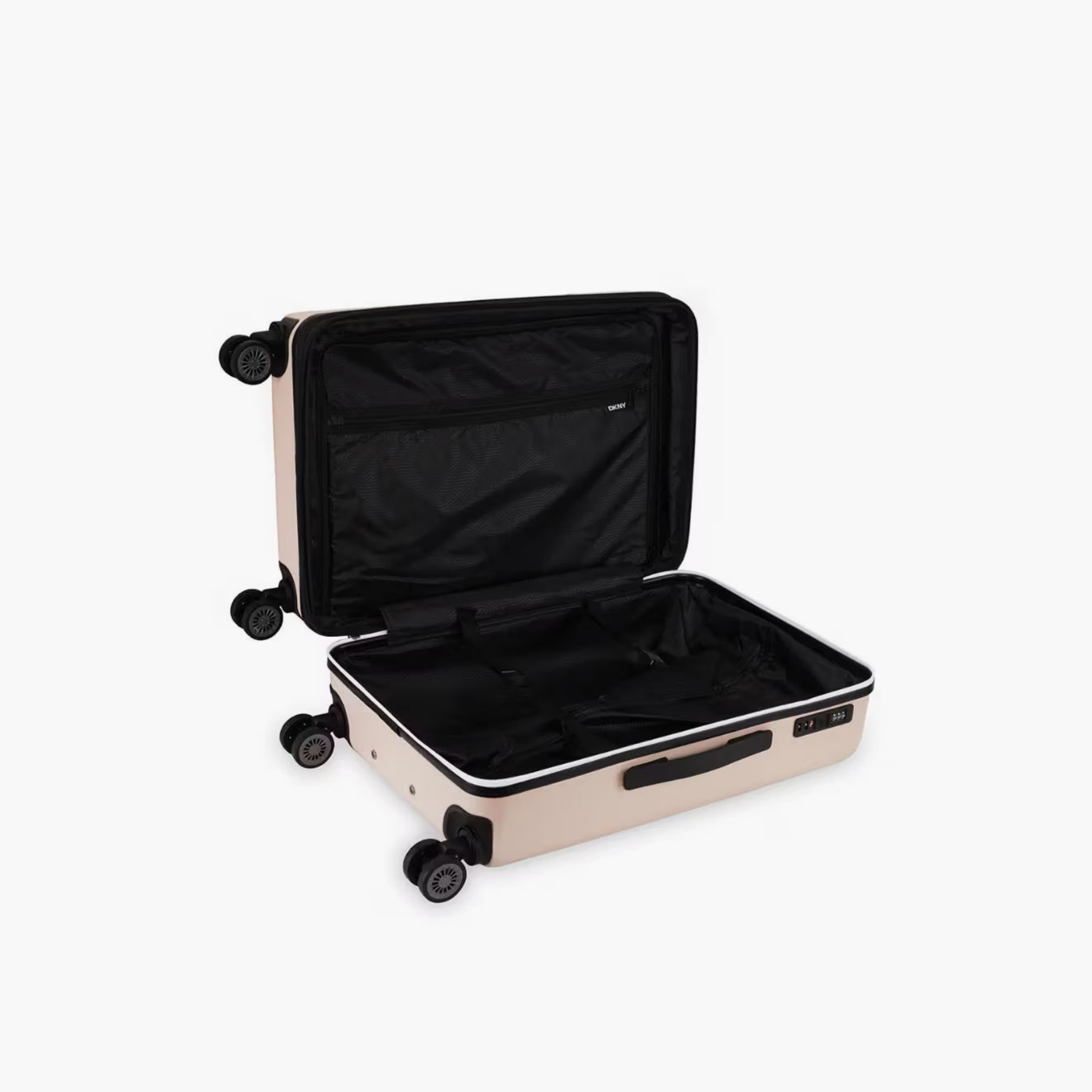 DKNY Logo Embossed Hardcase Luggage Trolley with Retractable Handle - 24 inches Check-In Bag-travel-luggagesandbags-luggage-image-4