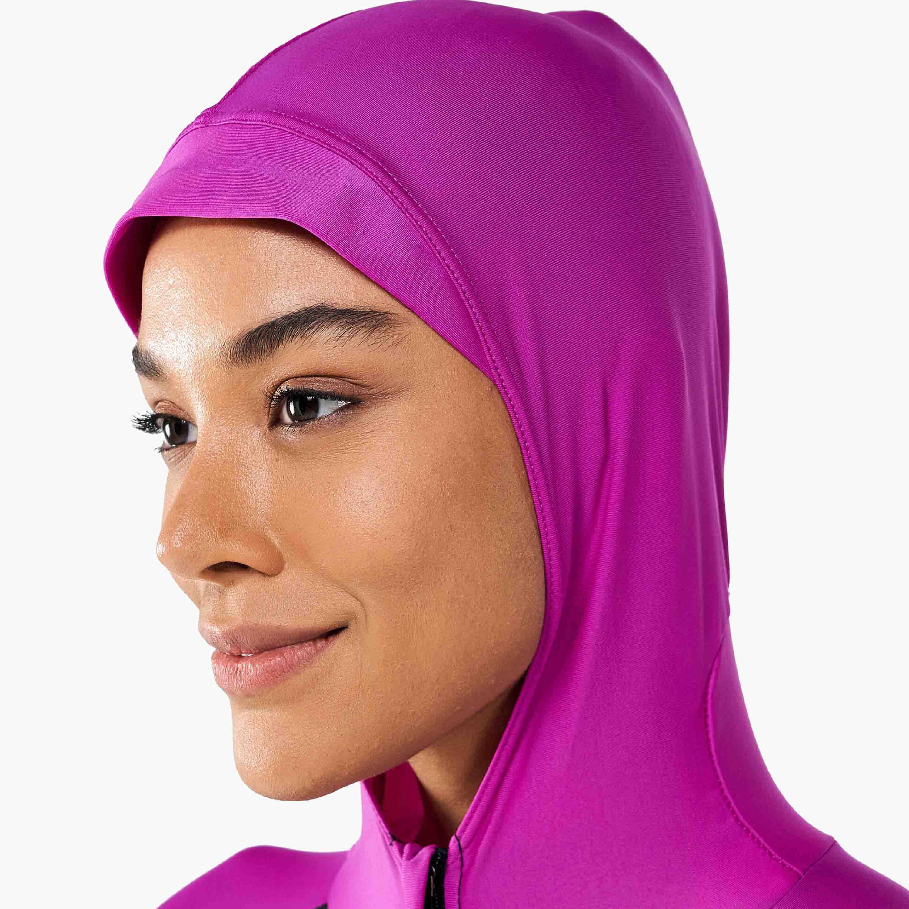 بدلة القفز الأساسية للسيدات مع هودي من سبيدو ، أسود للنساء / وردي كهربائي-sports-women-clothing-swimwear-image-3