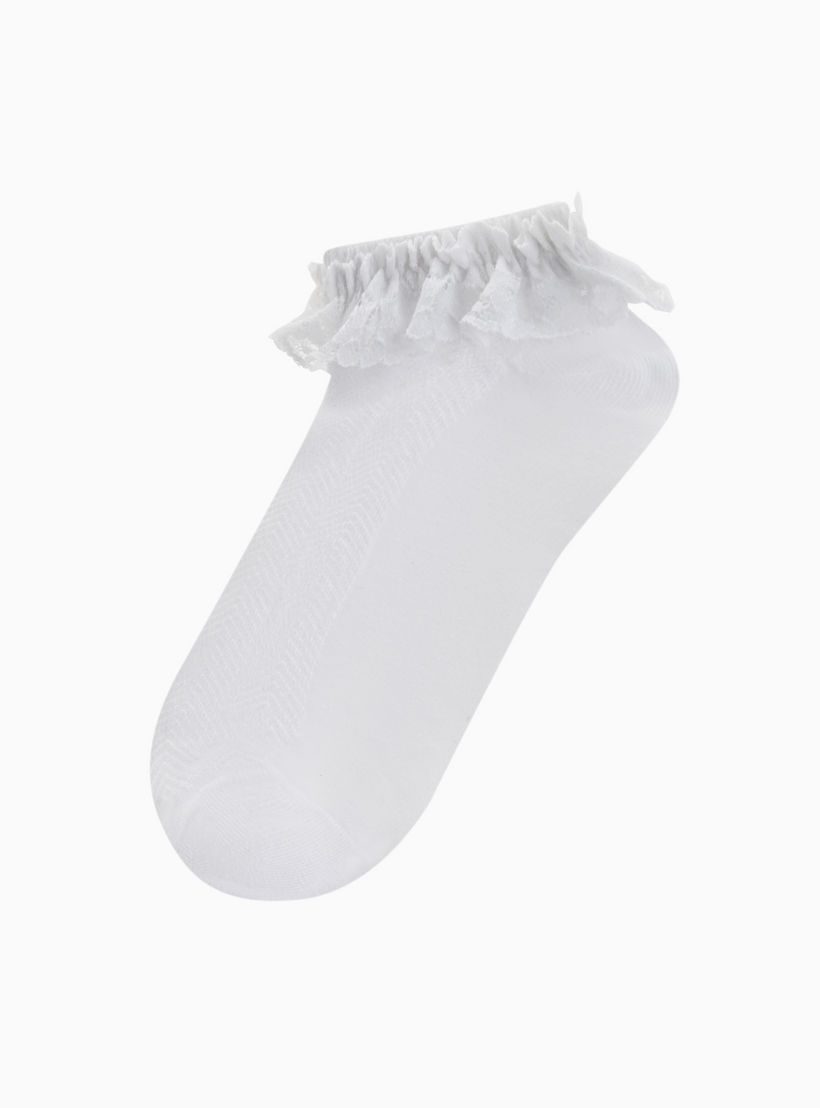 جوارب بطول الكاحل بتفاصيل دانتيل من جونيورز - طقم 3 أزواج-girls-accessories-socks-image-2