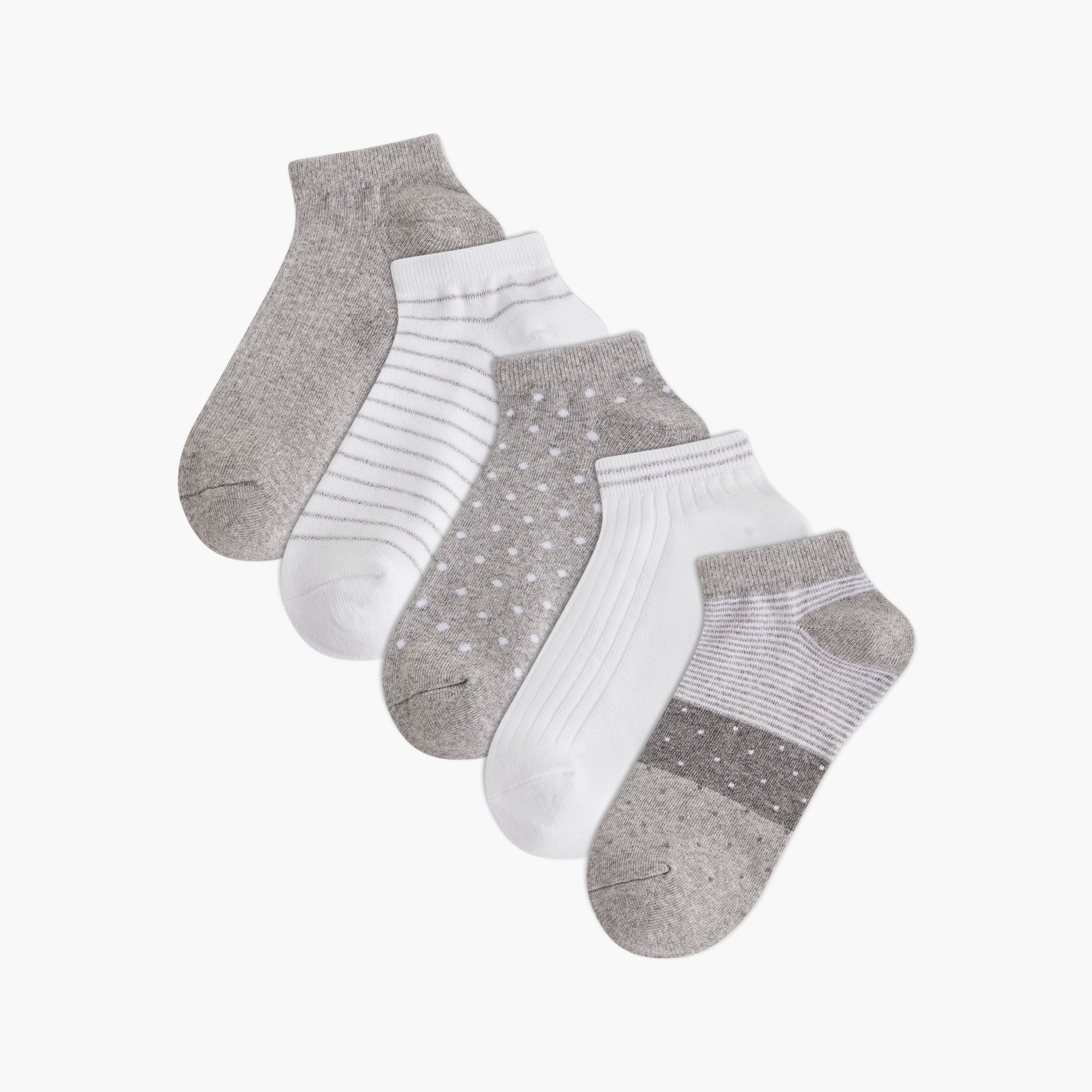 Flora Bella Pack of 5 Ankle Length Cotton Socks-women-socksandstockings-image-1