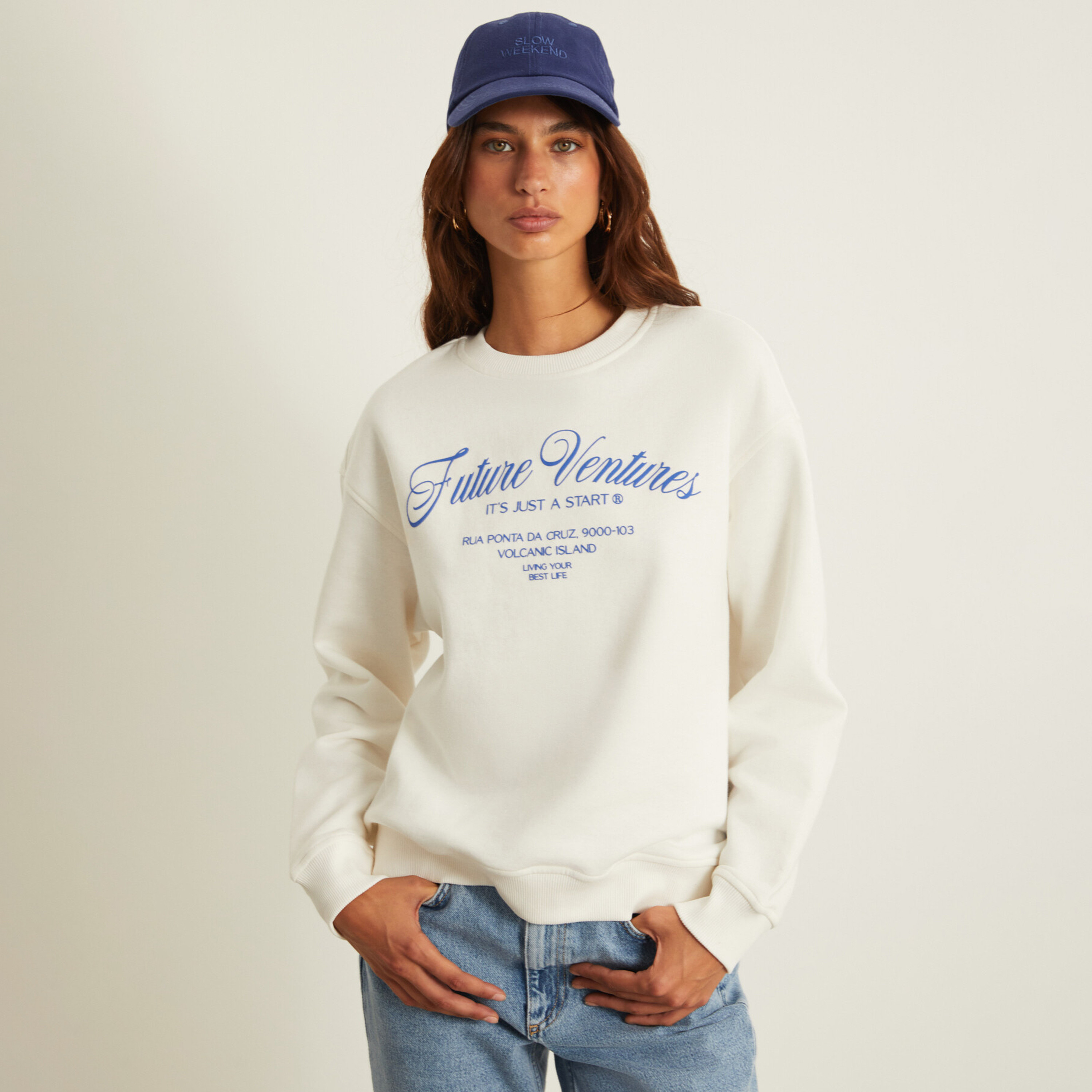 GRIMELANGE Text-Print Ecru Women's Sweatshirt-women-clothing-hoodiesandsweatshirts-sweatshirts-image-1