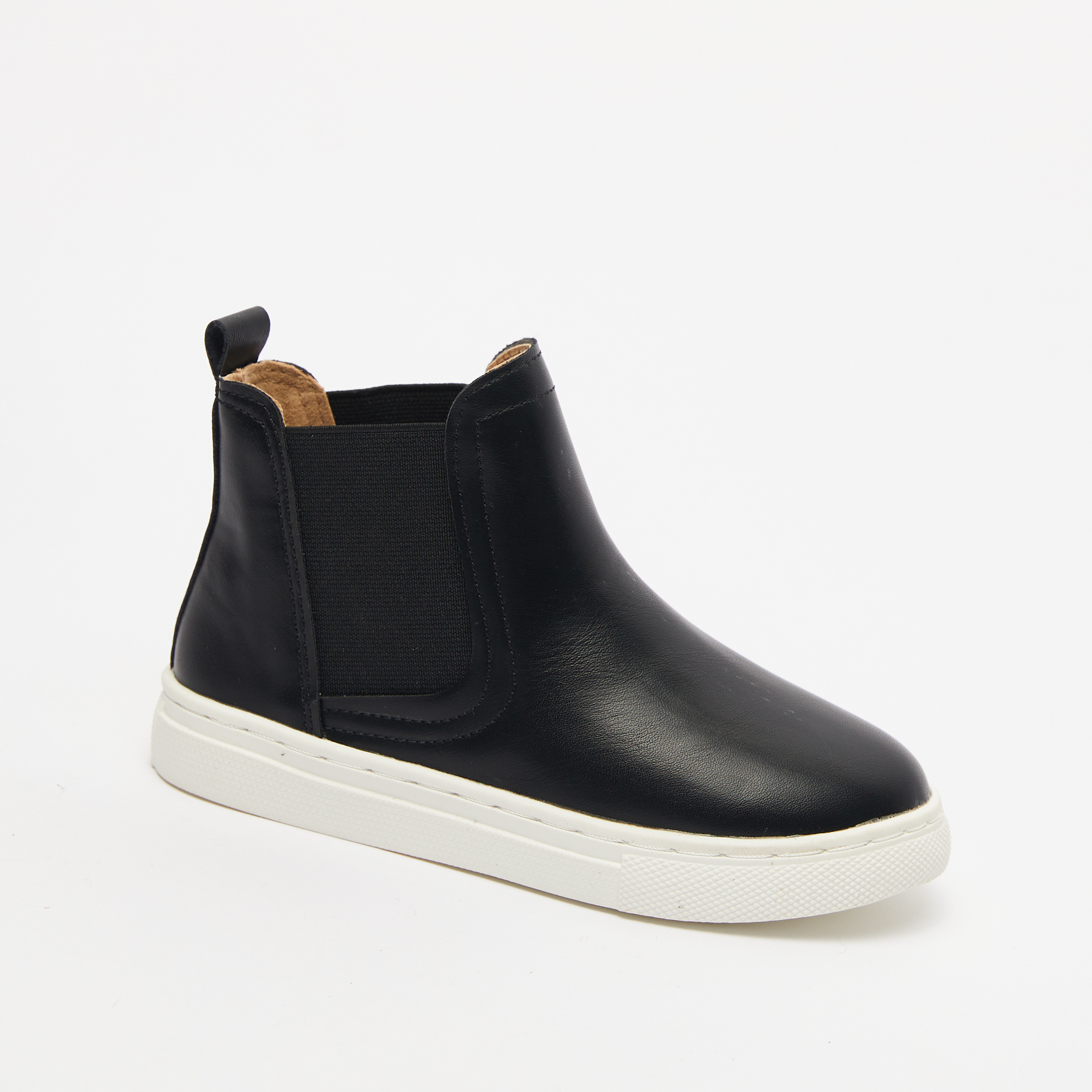 Solid Slip-On Ankle Boots with Pull Tab 
