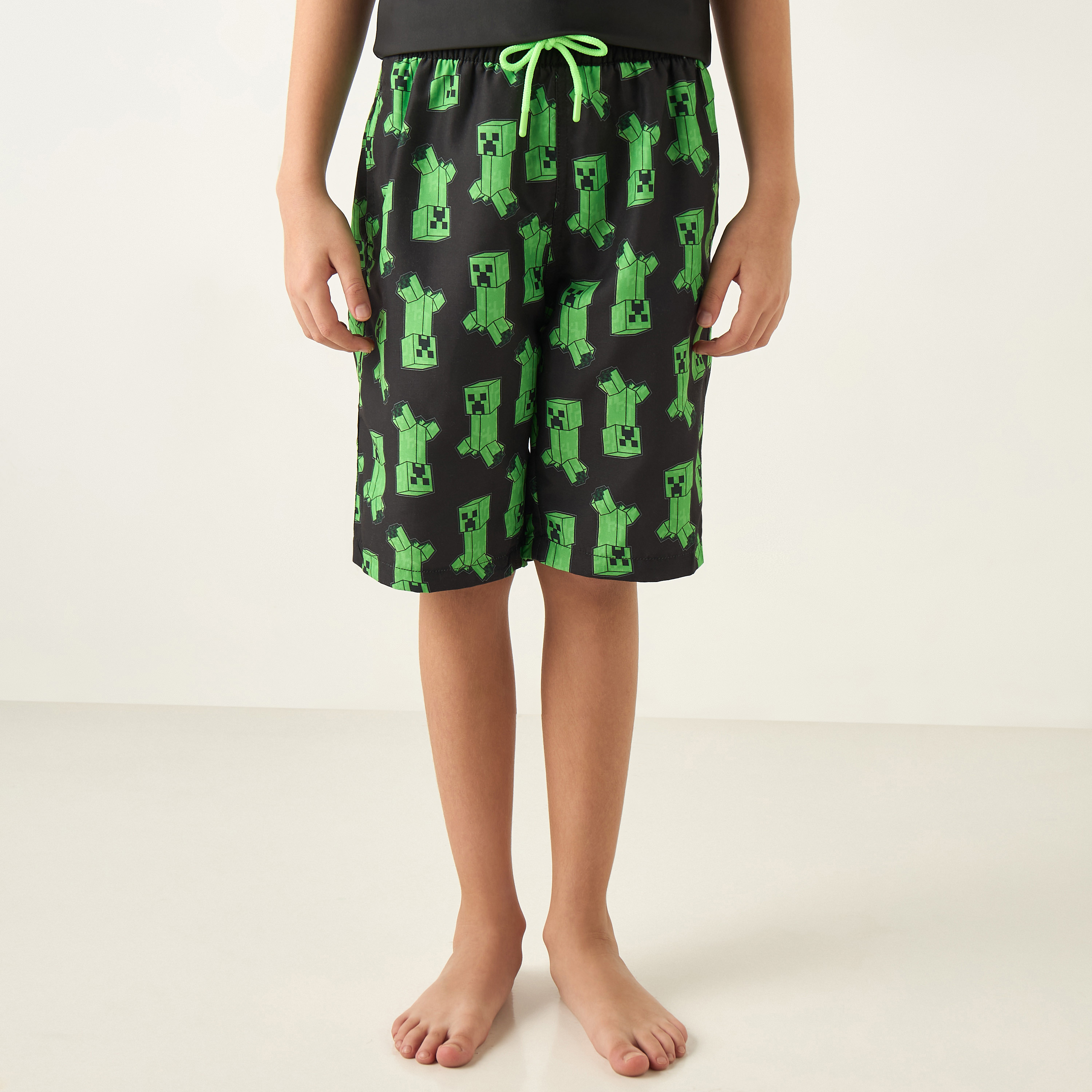 Minecraft Print Swim T-shirt and Shorts Set-boys-clothing-sportswear-swimwear-image-3