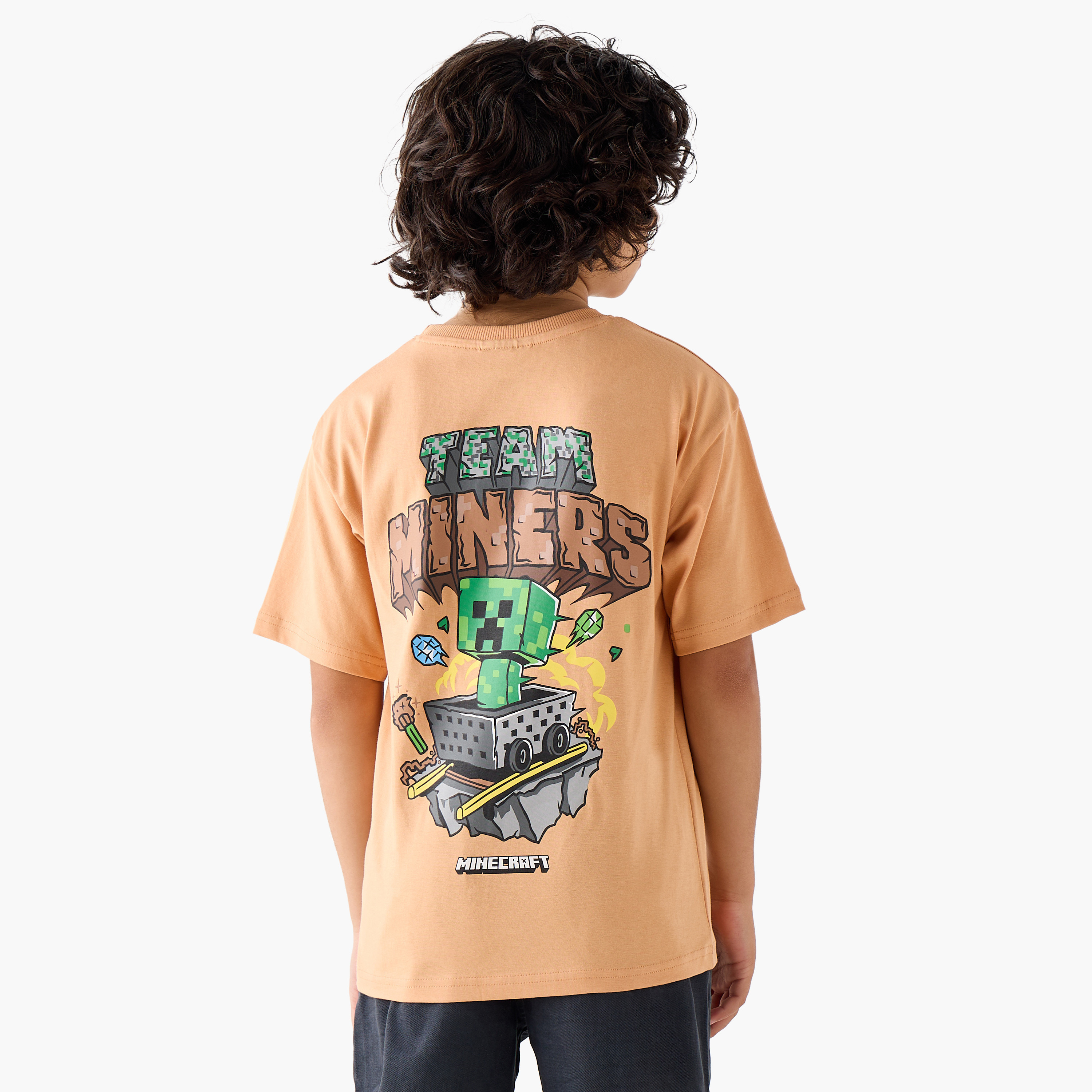 Minecraft Crew Neck Short Sleeve T-shirt with Print-boys-clothing-tshirtsandpolos-image-1