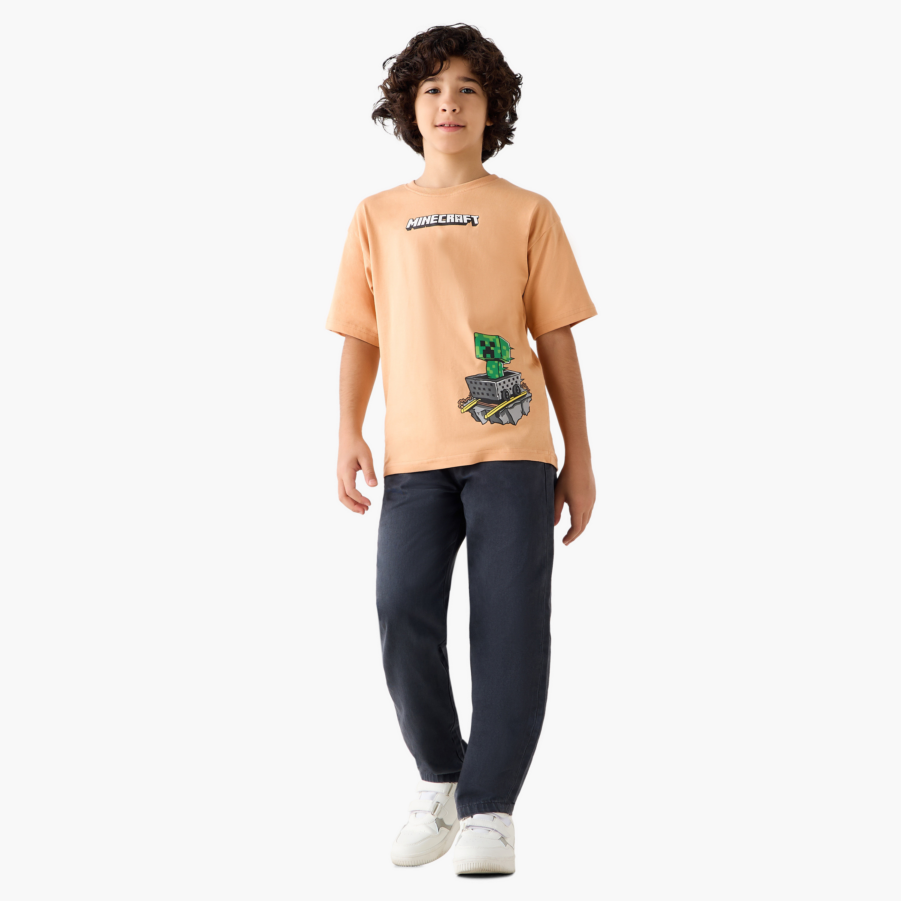 Minecraft Crew Neck Short Sleeve T-shirt with Print-boys-clothing-tshirtsandpolos-image-2