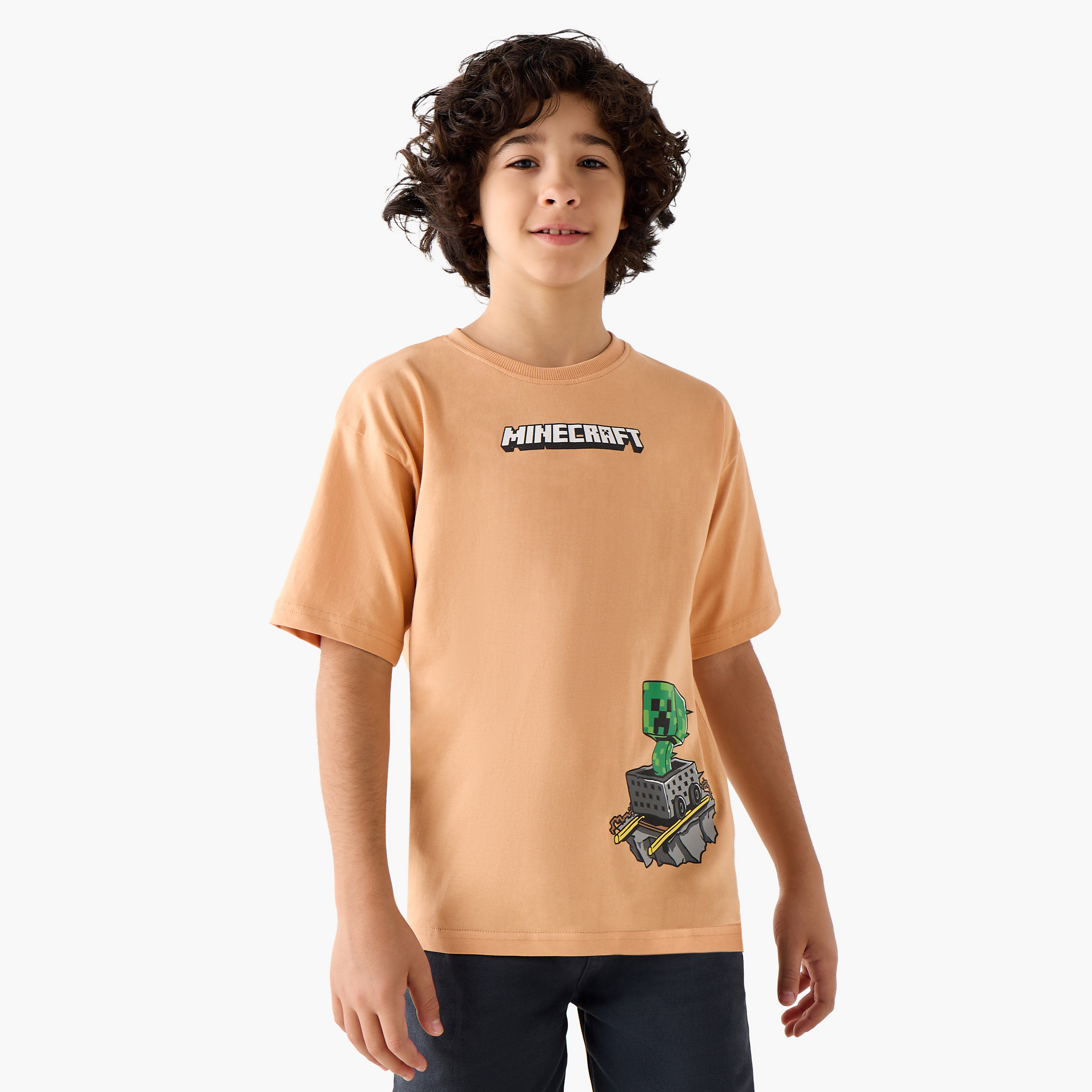 Minecraft Crew Neck Short Sleeve T-shirt with Print-boys-clothing-tshirtsandpolos-image-3