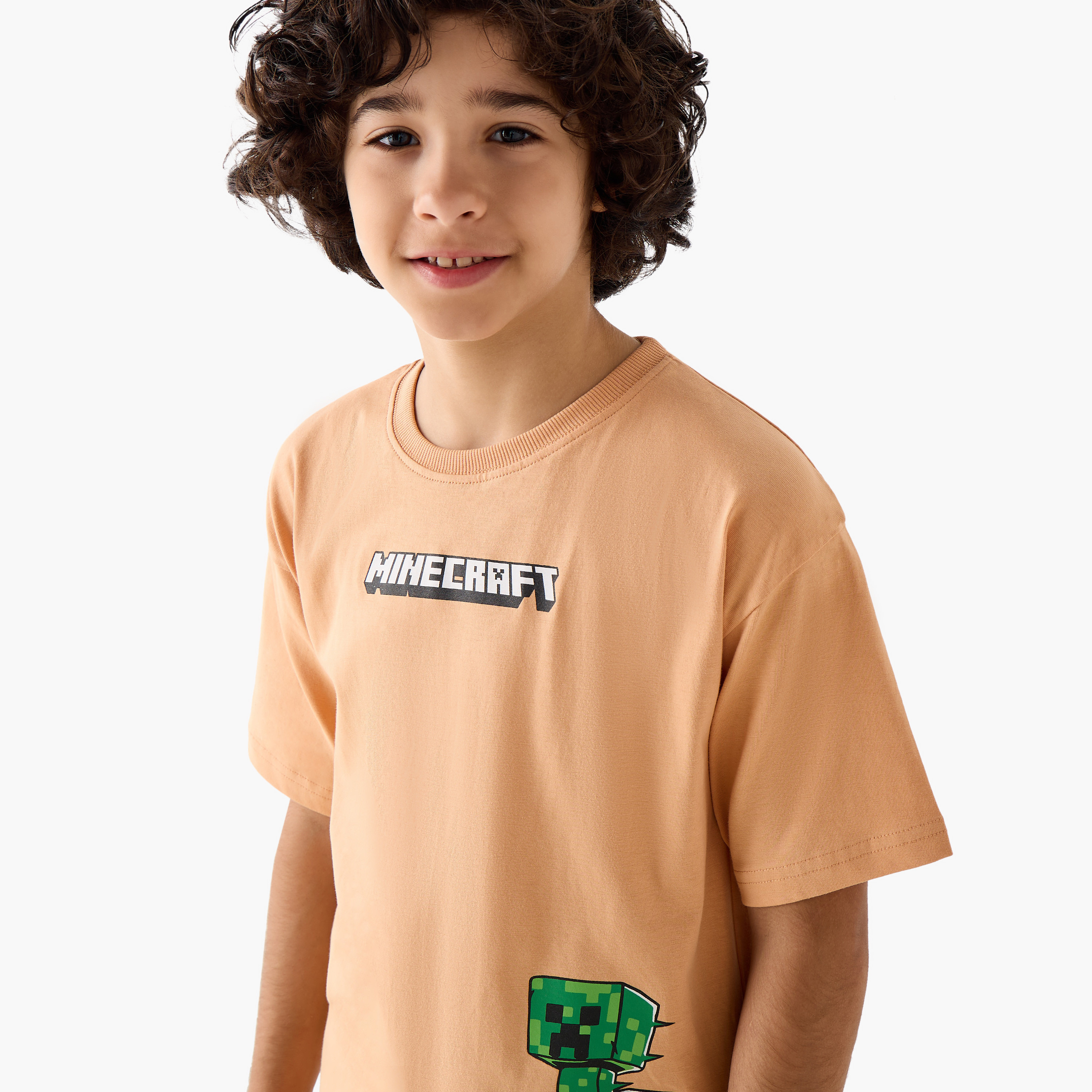 Minecraft Crew Neck Short Sleeve T-shirt with Print-boys-clothing-tshirtsandpolos-image-4