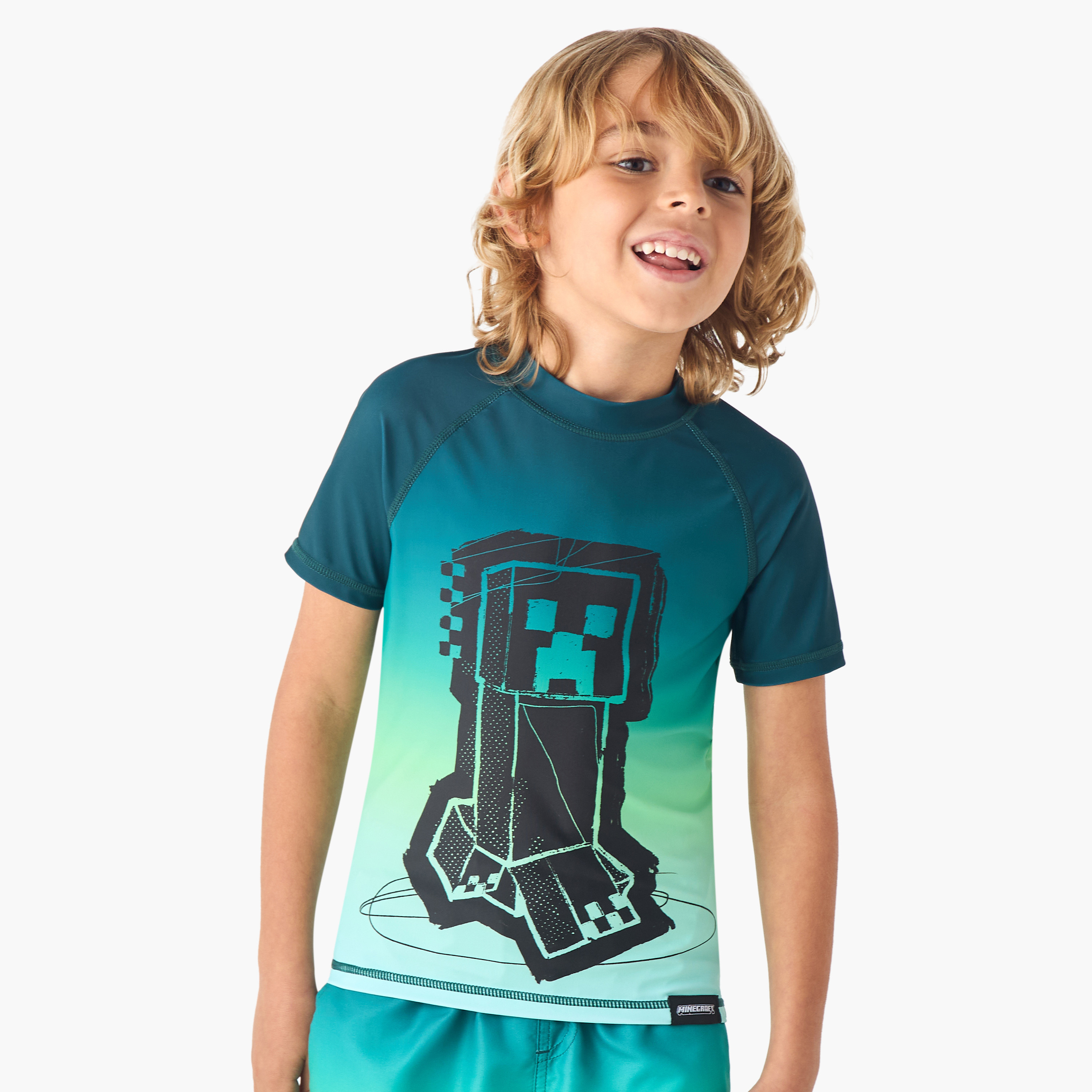 طقم تيشيرت وشورت سباحة بطبعات-boys-clothing-sportswear-swimwear-image-2