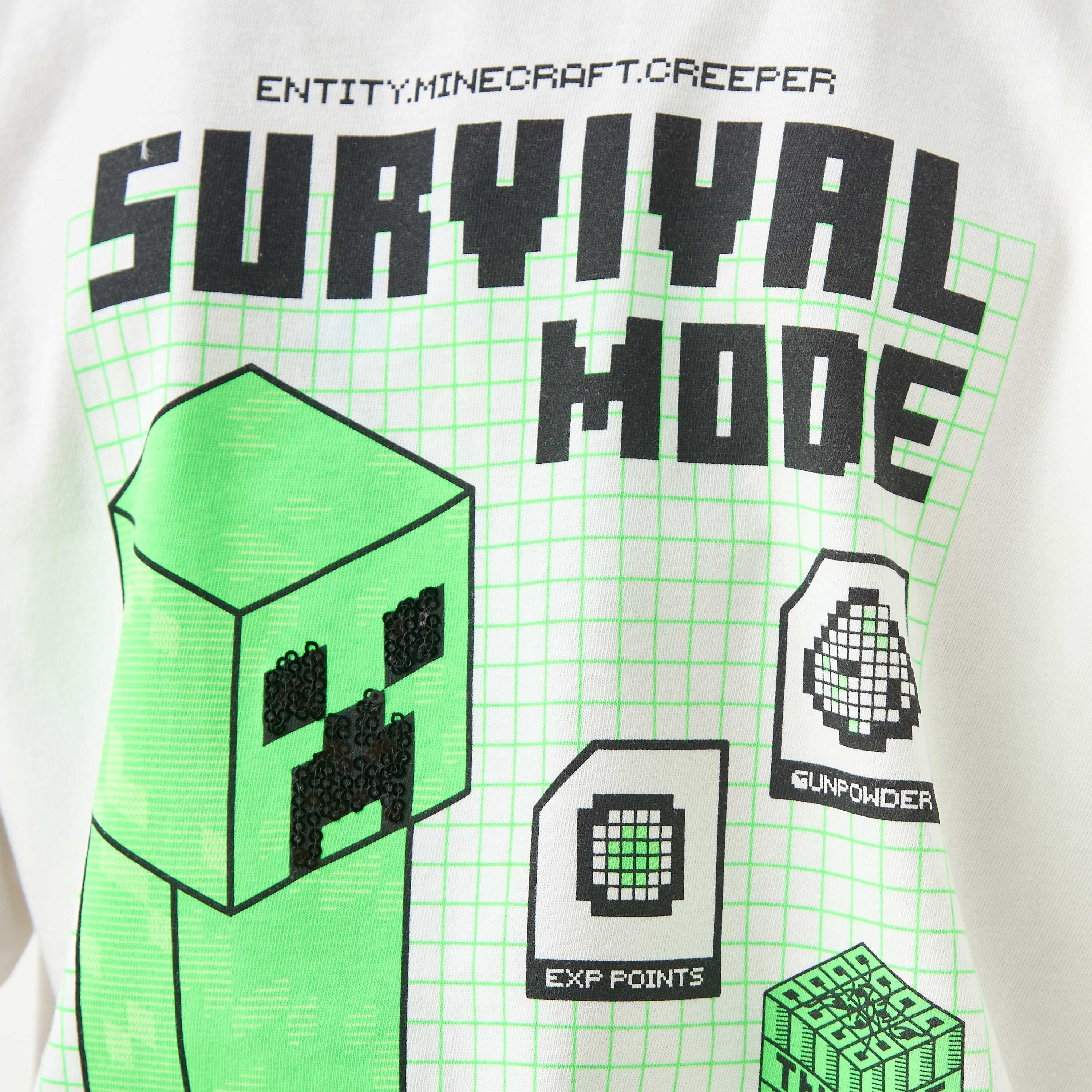 Minecraft Printed Crew Neck T-shirt with Short Sleeves-boys-clothing-tshirtsandpolos-image-5