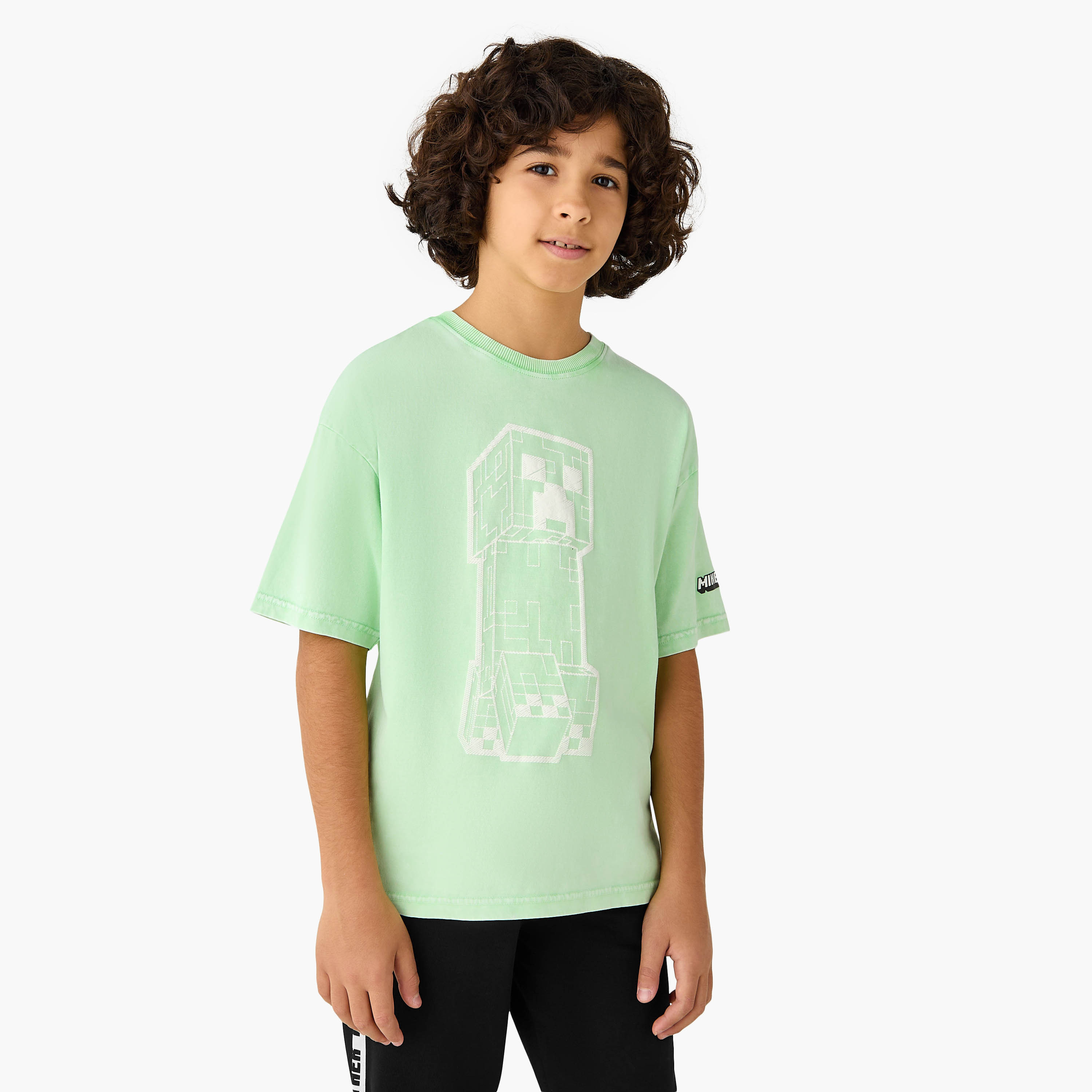 Minecraft Printed T-shirt with Short Sleeves-boys-clothing-tshirtsandpolos-image-1