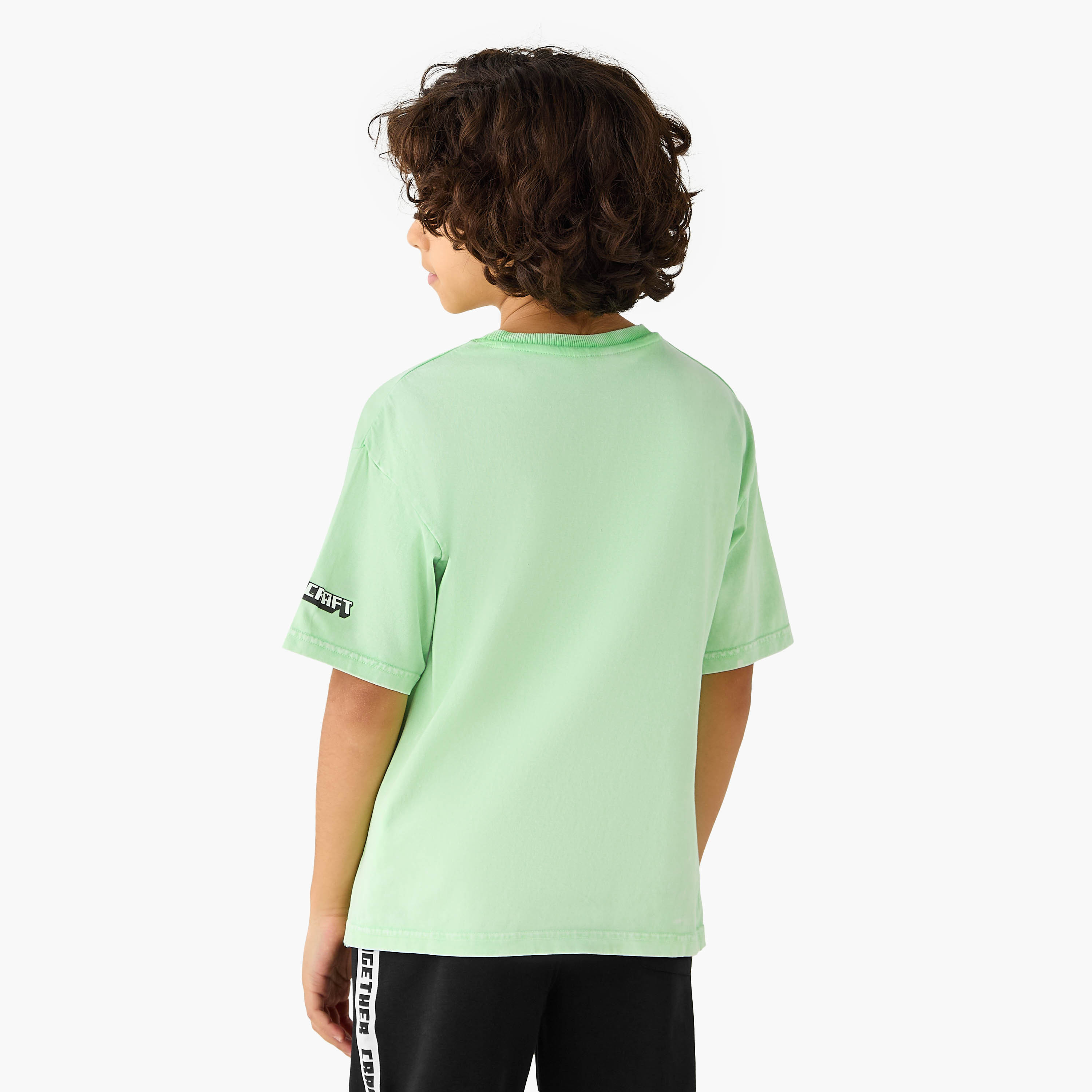 Minecraft Printed T-shirt with Short Sleeves-boys-clothing-tshirtsandpolos-image-3
