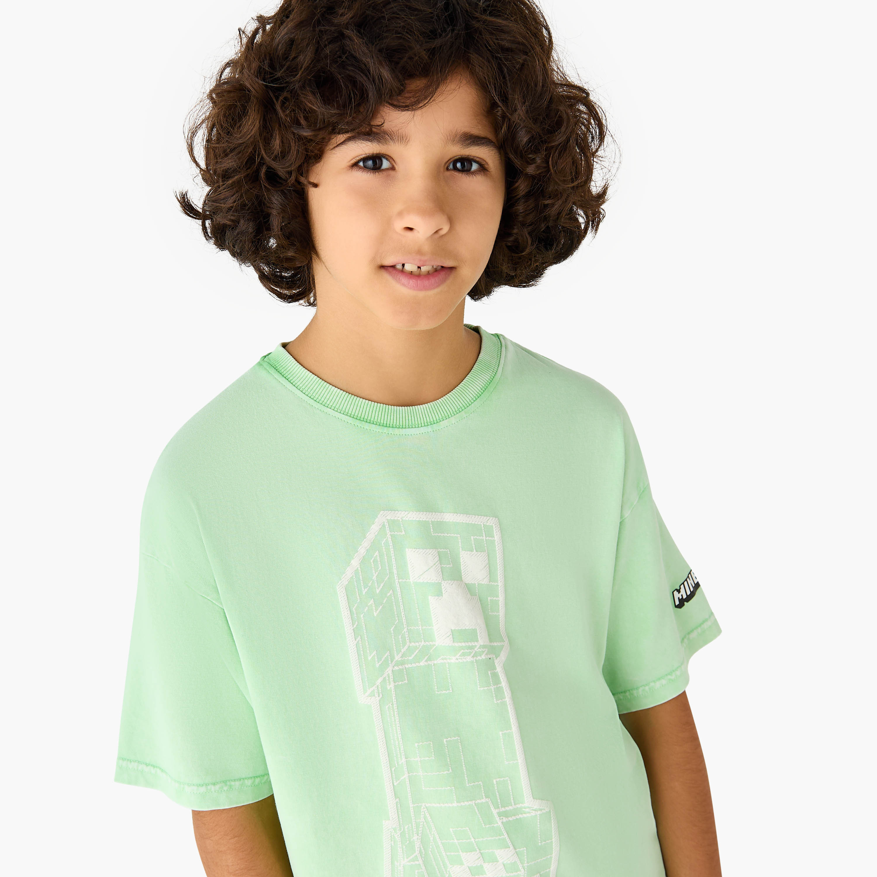 Minecraft Printed T-shirt with Short Sleeves-boys-clothing-tshirtsandpolos-image-4