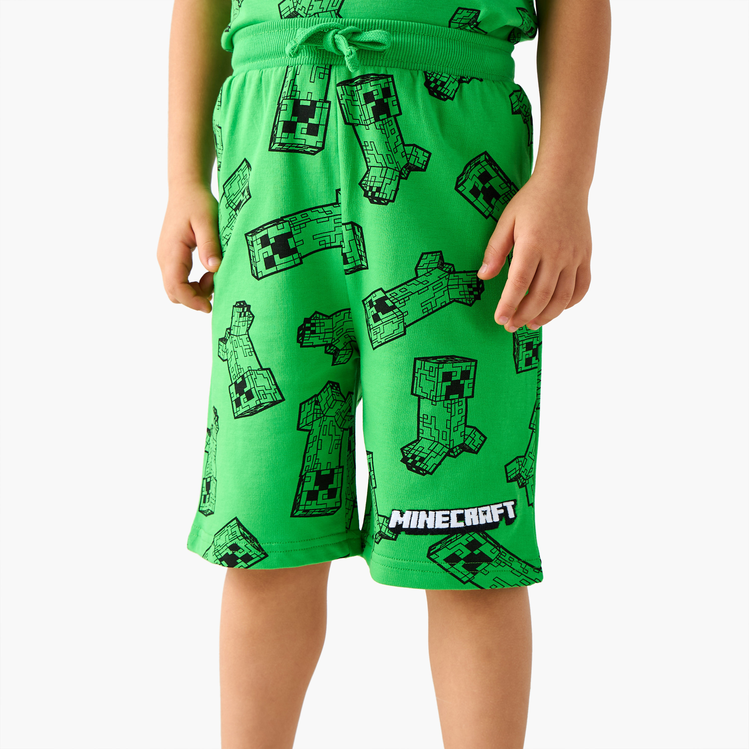 Minecraft Printed T-shirt and Pyjama Set-boys-clothing-nightwear-image-3