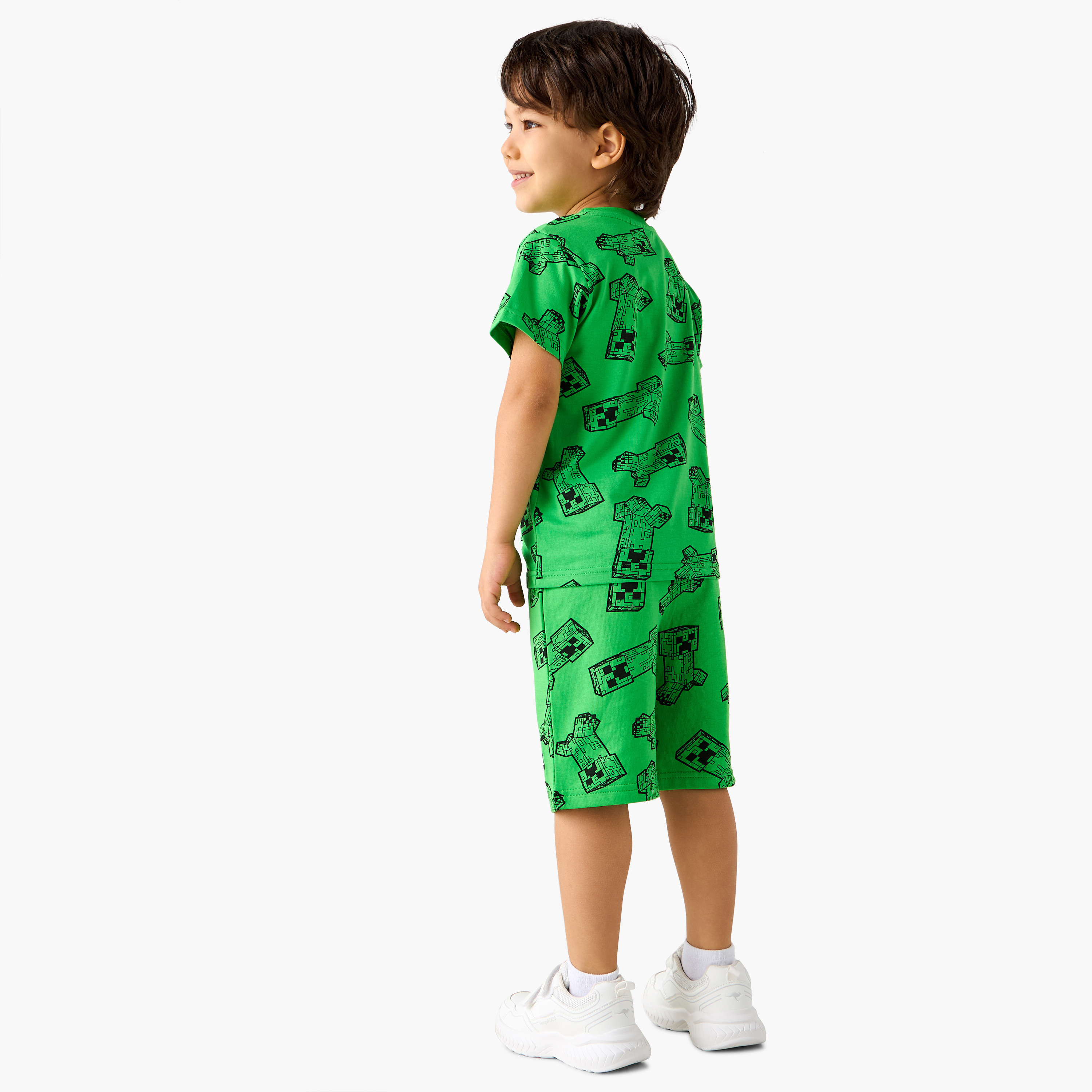 Minecraft Printed T-shirt and Pyjama Set-boys-clothing-nightwear-image-4