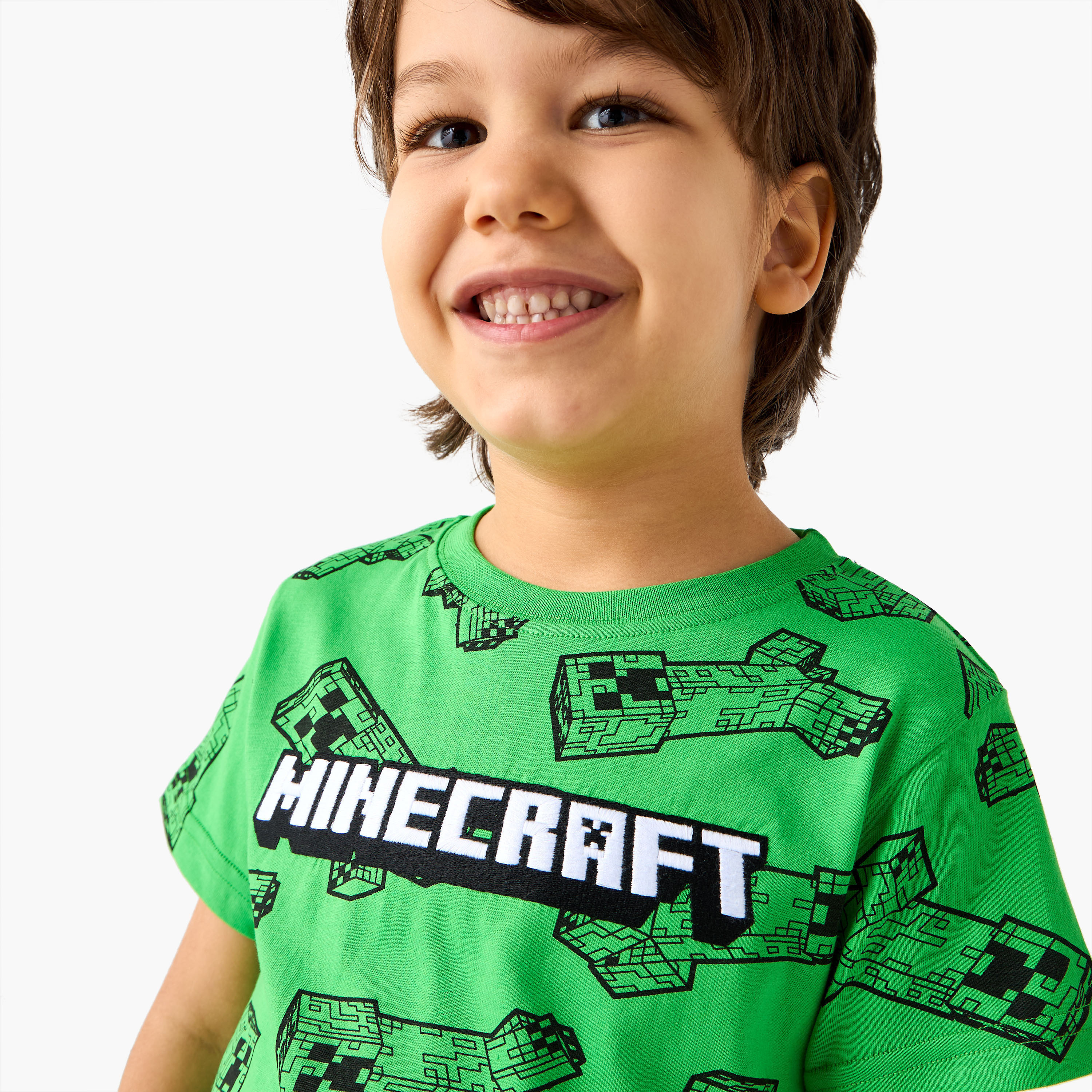 Minecraft Printed T-shirt and Pyjama Set-boys-clothing-nightwear-image-5