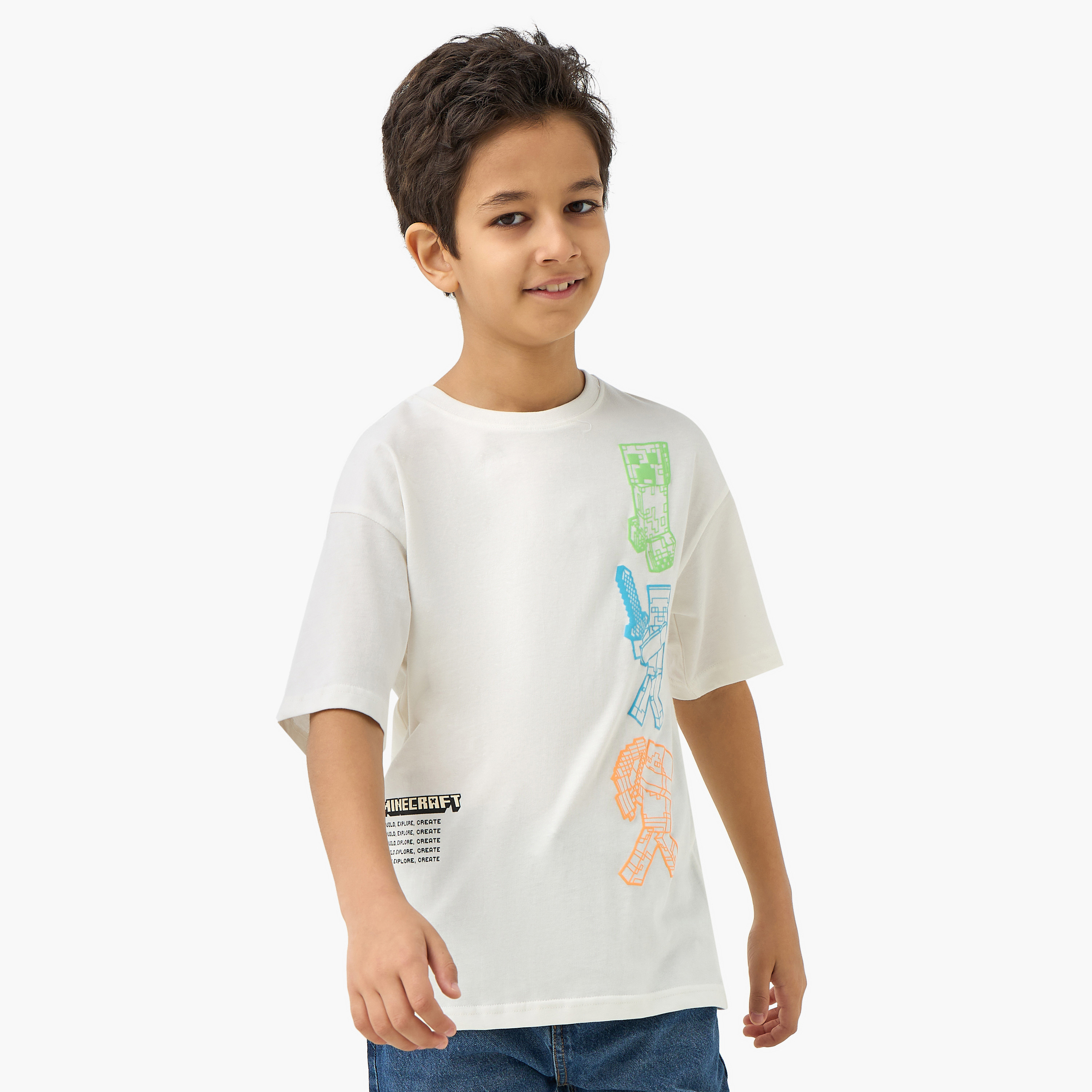 Minecraft Print T-shirt with Short Sleeves-boys-clothing-tshirtsandpolos-image-1