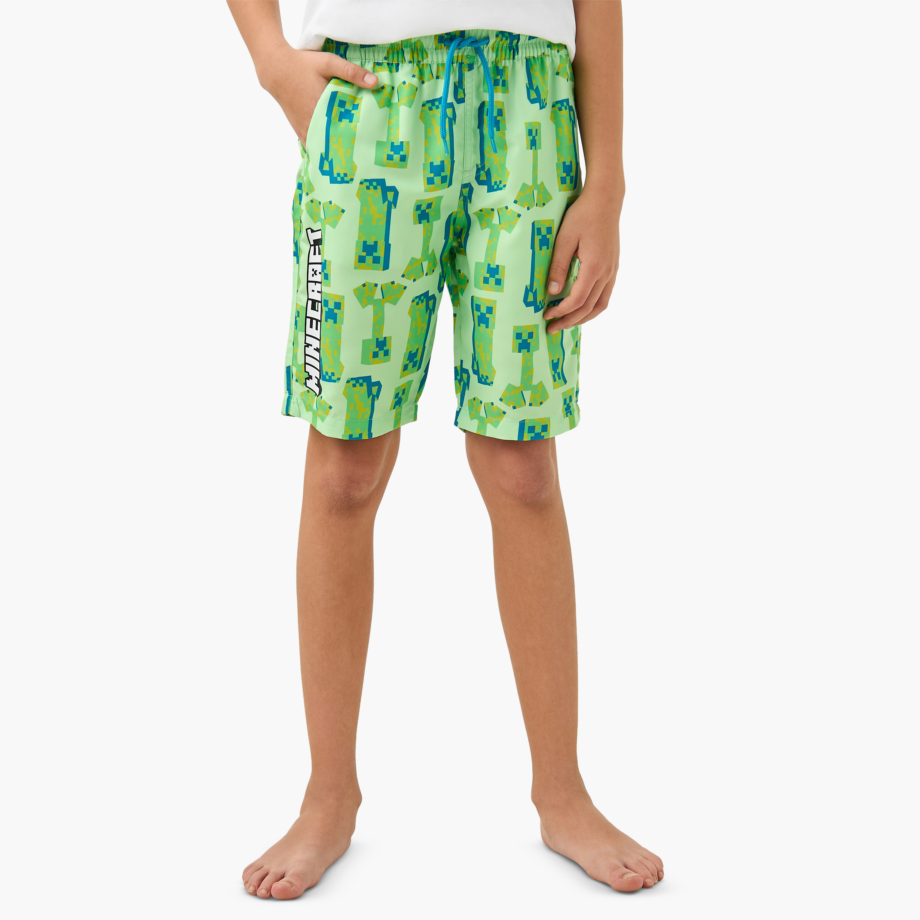 شورت سباحة برباط إغلاق وجيوب وطبعات-sports-boys-clothing-swimwear-image-5