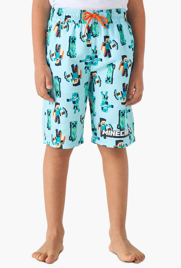 شورت سباحة بطبعات ماينكرافت مع رباط إغلاق-boys-clothing-sportswear-image-1
