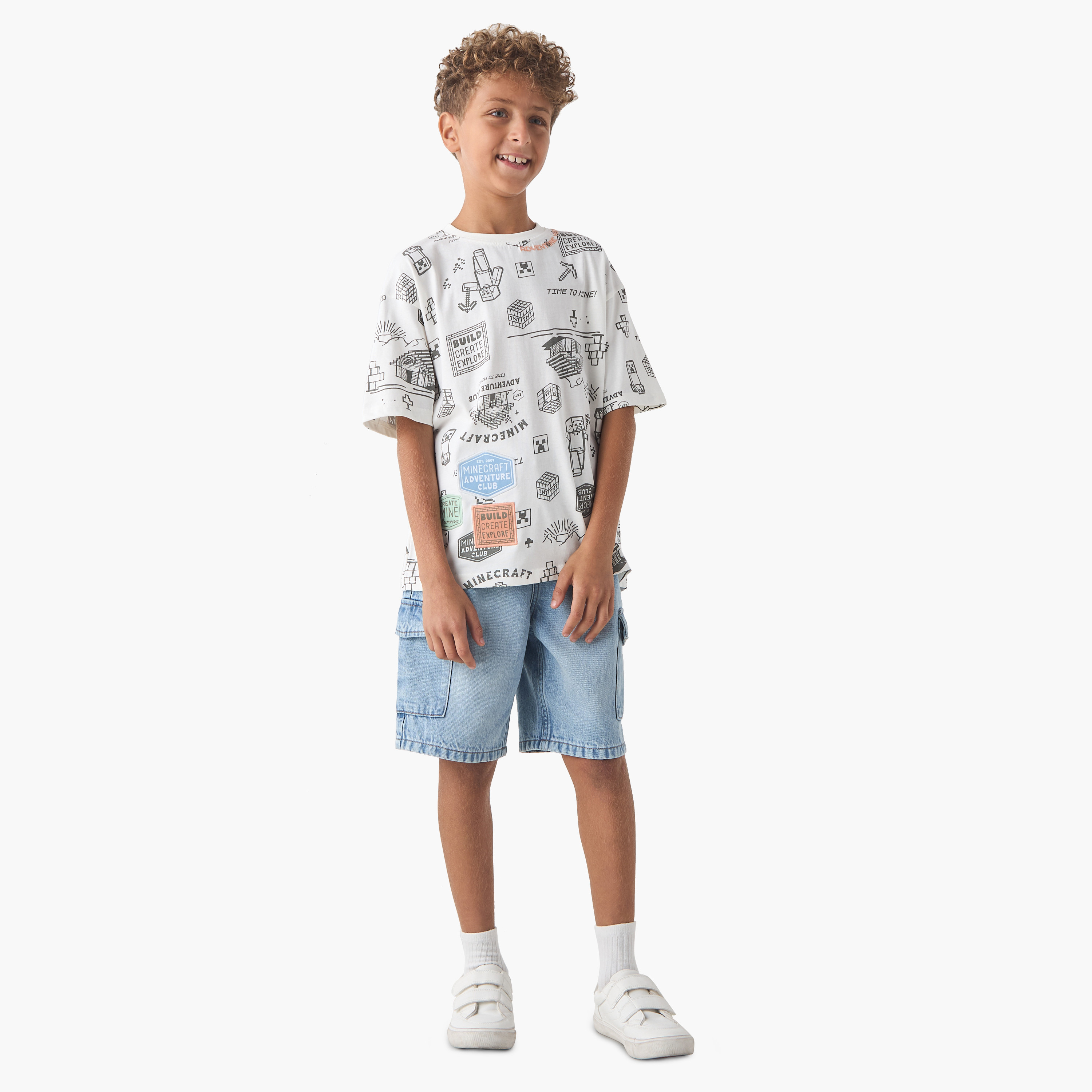 Minecraft Printed T-shirt with Short Sleeves-boys-clothing-tshirtsandpolos-image-2