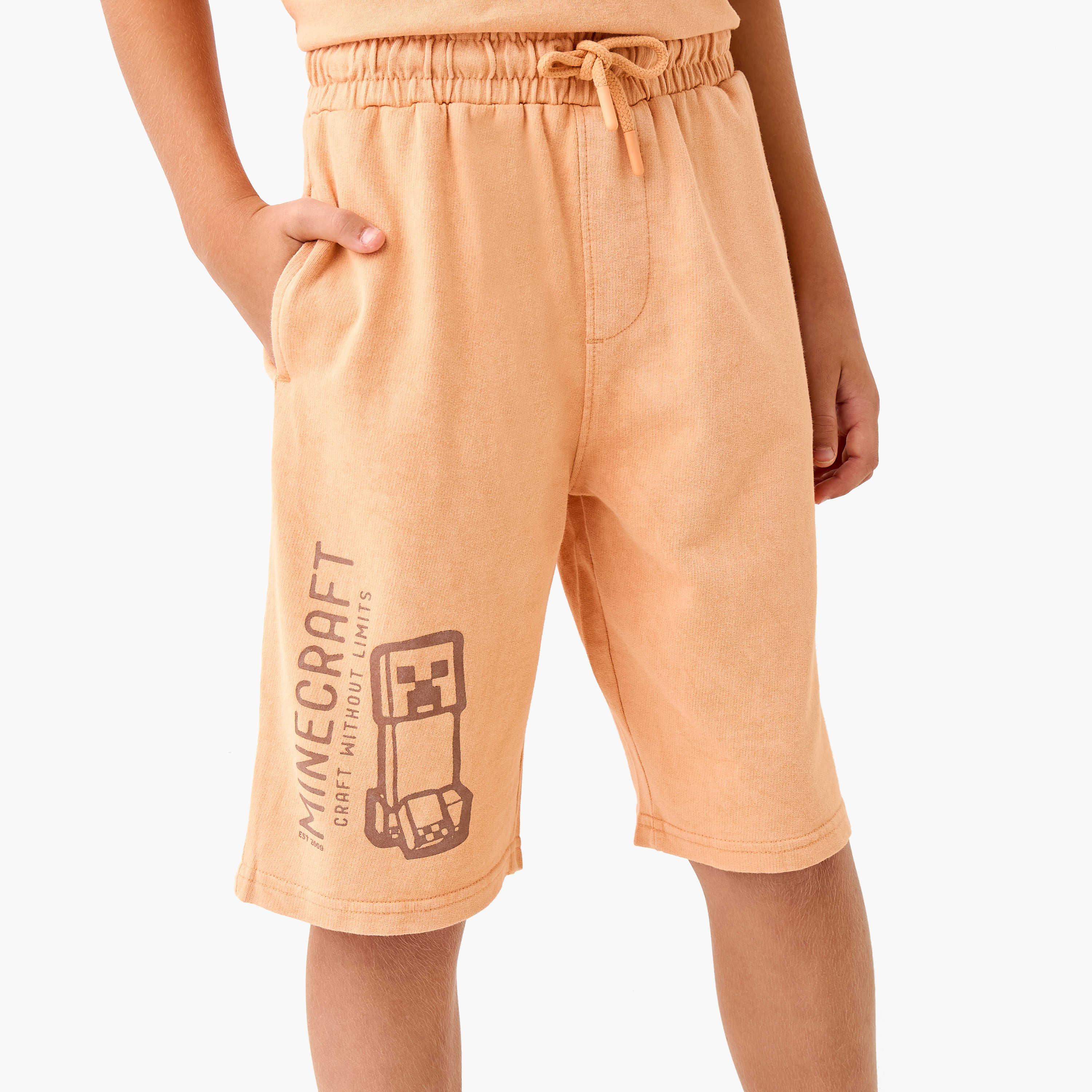 طقم شورت وتيشيرت بطبعات ماينكرافت-boys-clothing-setsandcoords-image-3